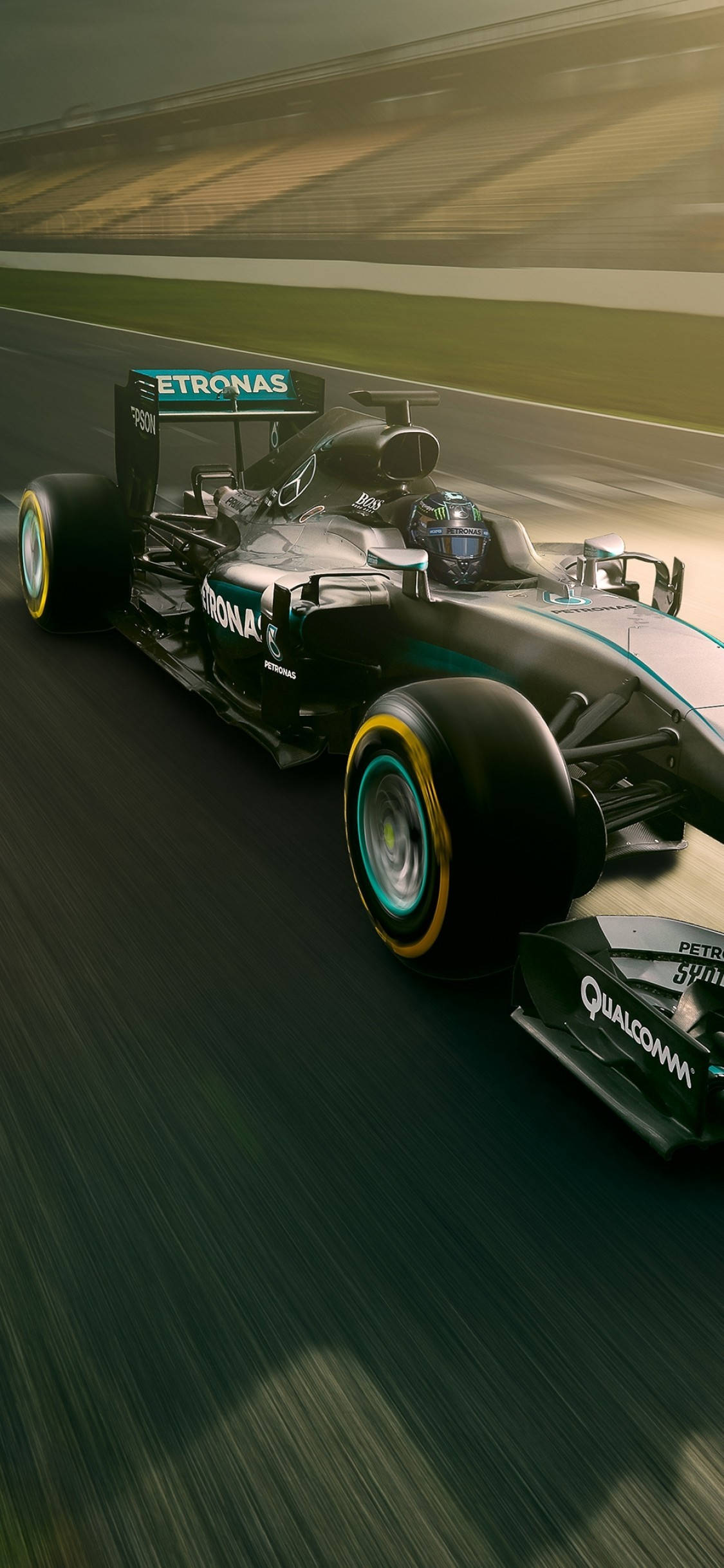 Mercedes F1 iPhone Racing Track Wallpaper