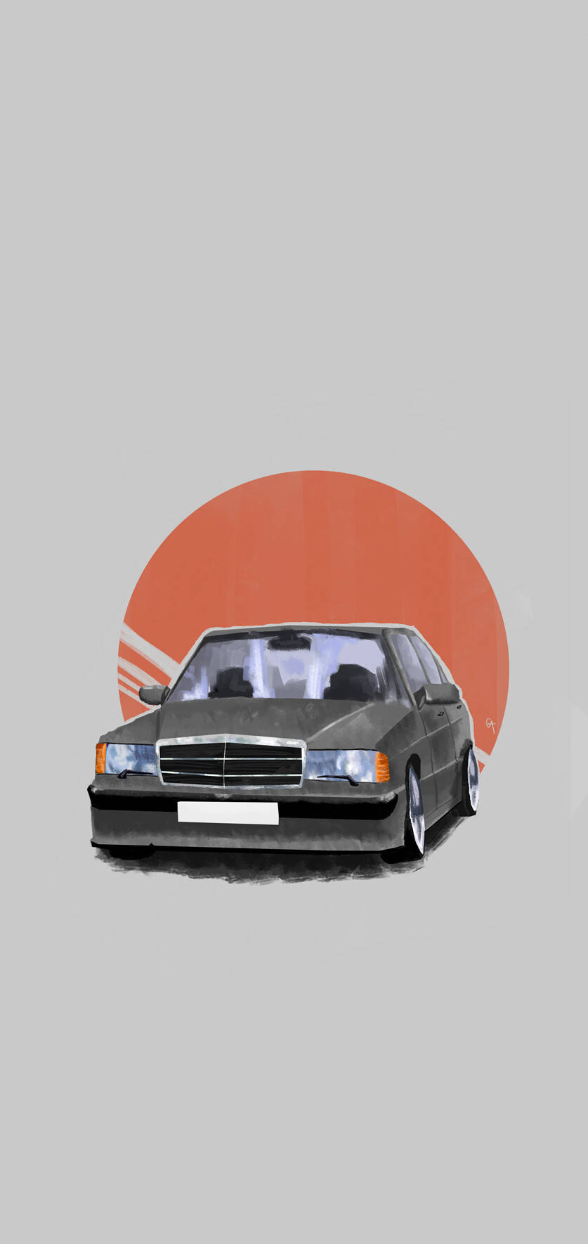 Mercedes iPhone X Minimalistang Sining Wallpaper