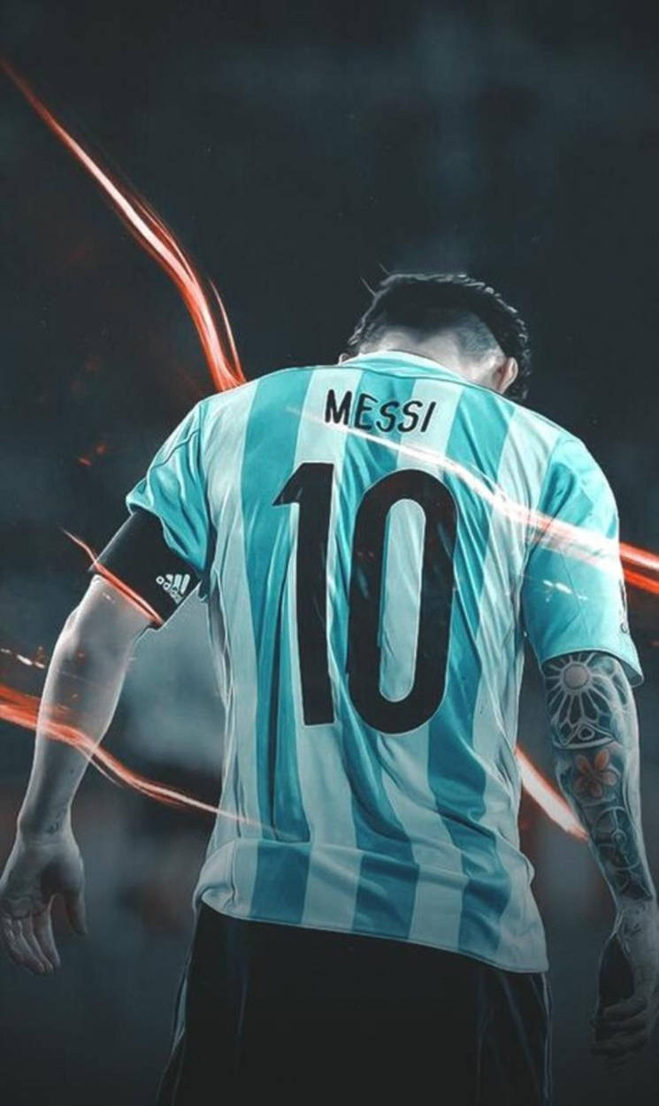 Messi Argentina Liwanag na Kahel Wallpaper