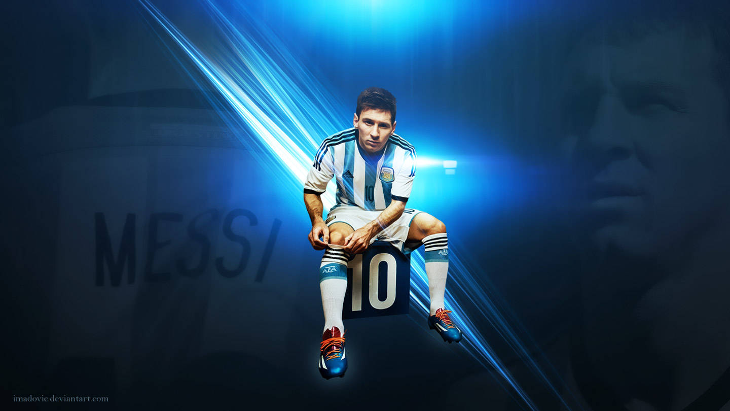 Messi Nakaupo sa 10 Wallpaper
