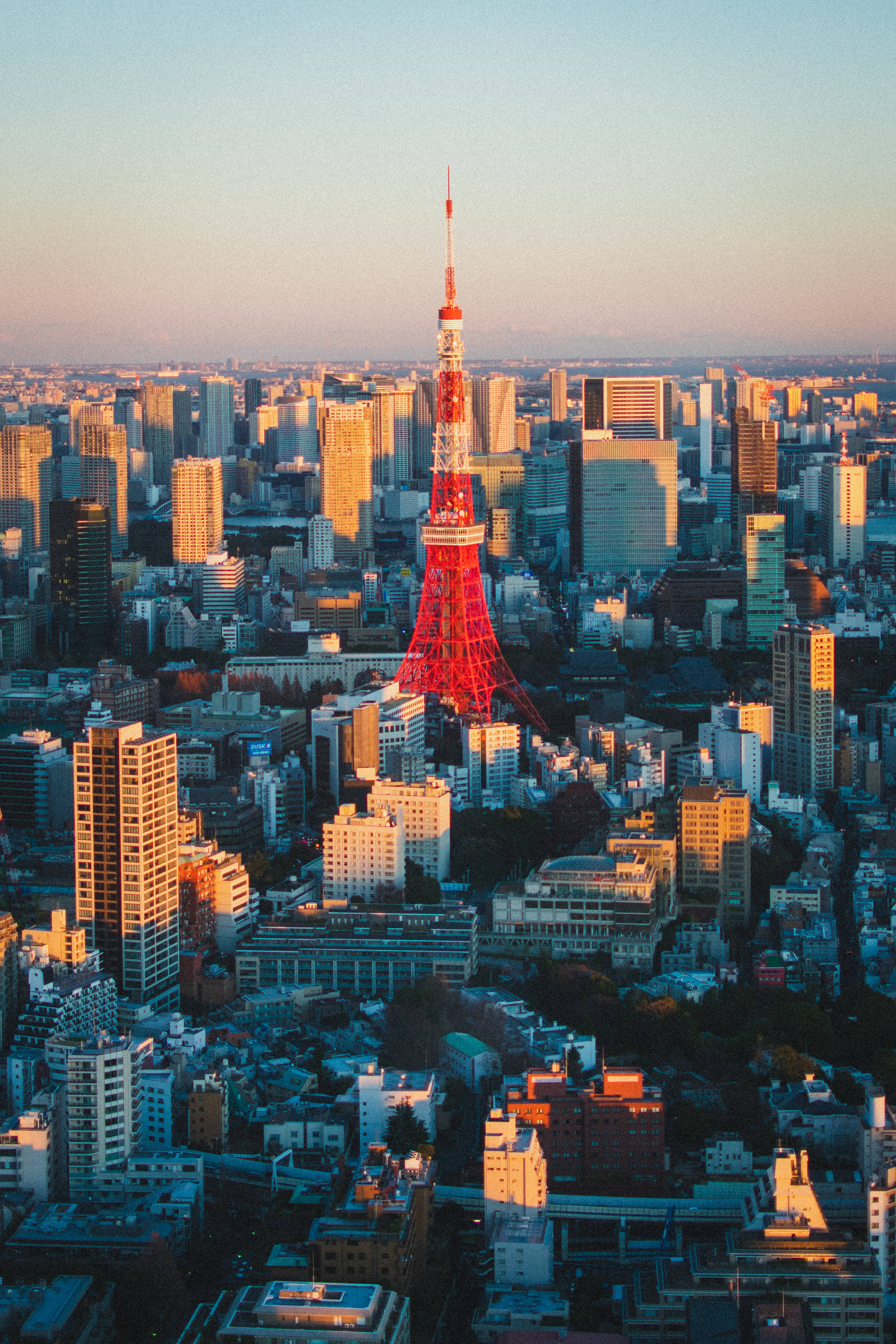 Metropolis ng Tokyo at Pulang Tokyo Tower Wallpaper