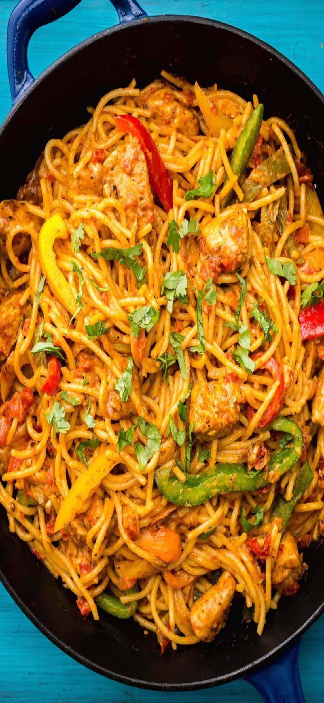 Mexican Chicken Pasta na iPhone X Pasta Background Wallpaper
