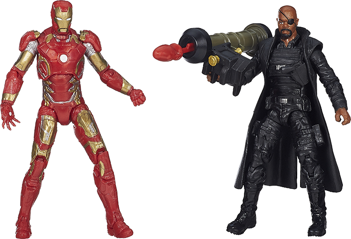 Mga Action Figure ni Iron Man at Nick Fury Wallpaper