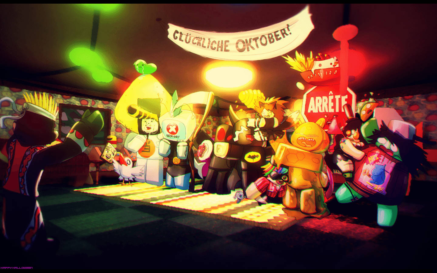 Mga astig na karakter ng Roblox Wallpaper