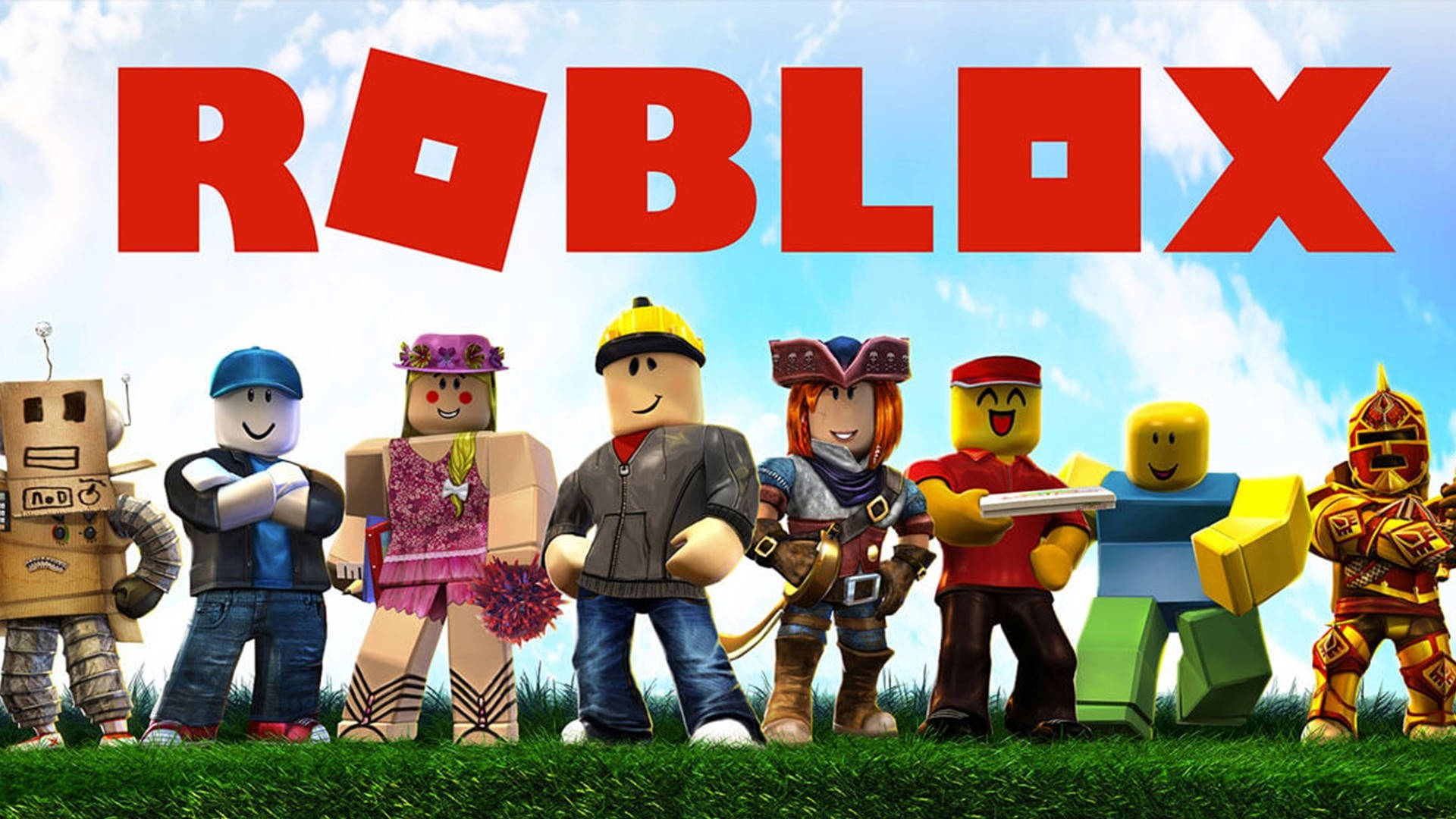Mga Astig na Roblox Character sa Labas Wallpaper