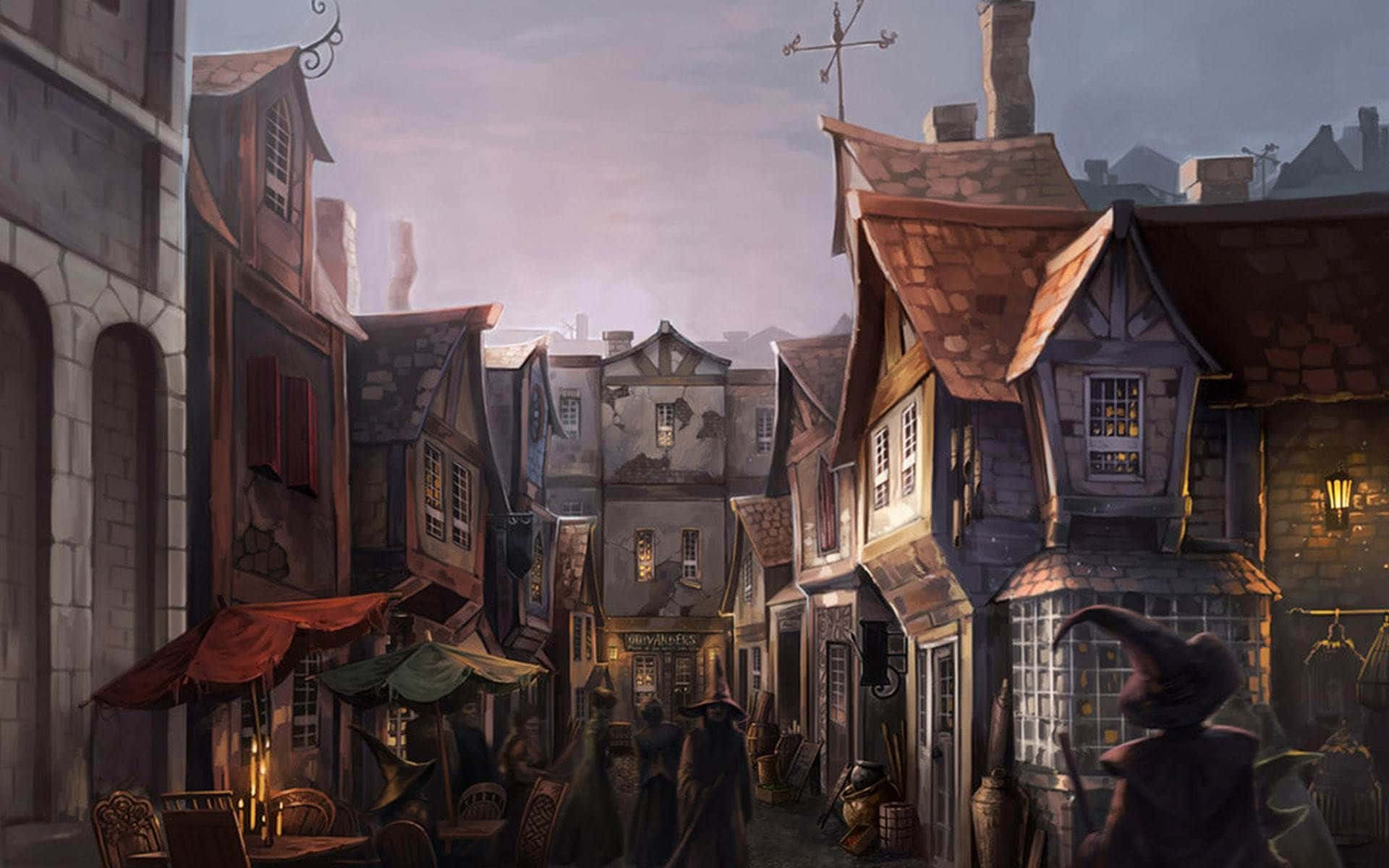 Mga Bahay ng Harry Potter para sa Halloween Wallpaper
