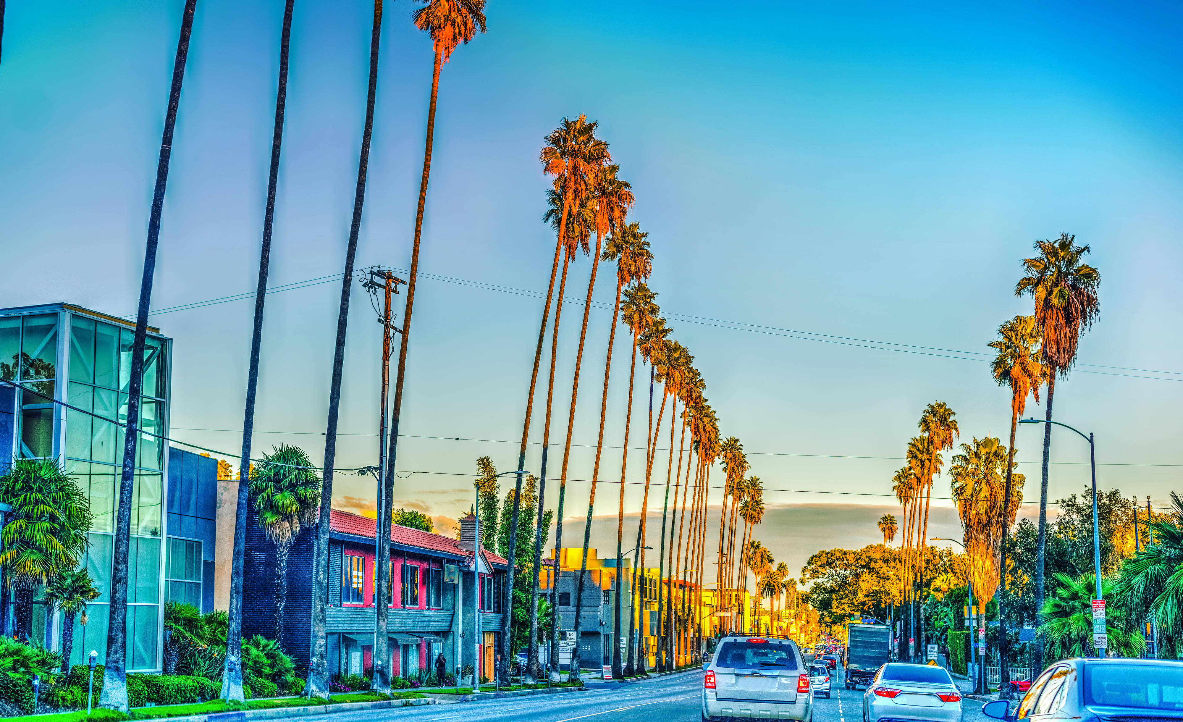 Mga Bahay sa Sunset Boulevard Wallpaper