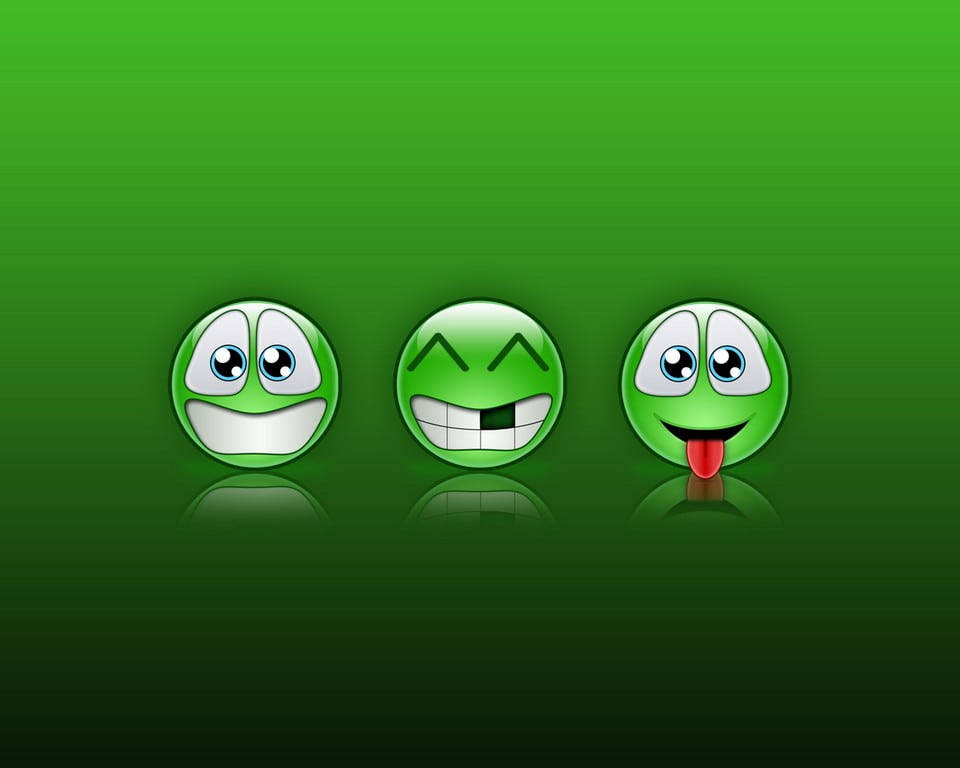 Mga berdeng emoji ng MSN Messenger Wallpaper