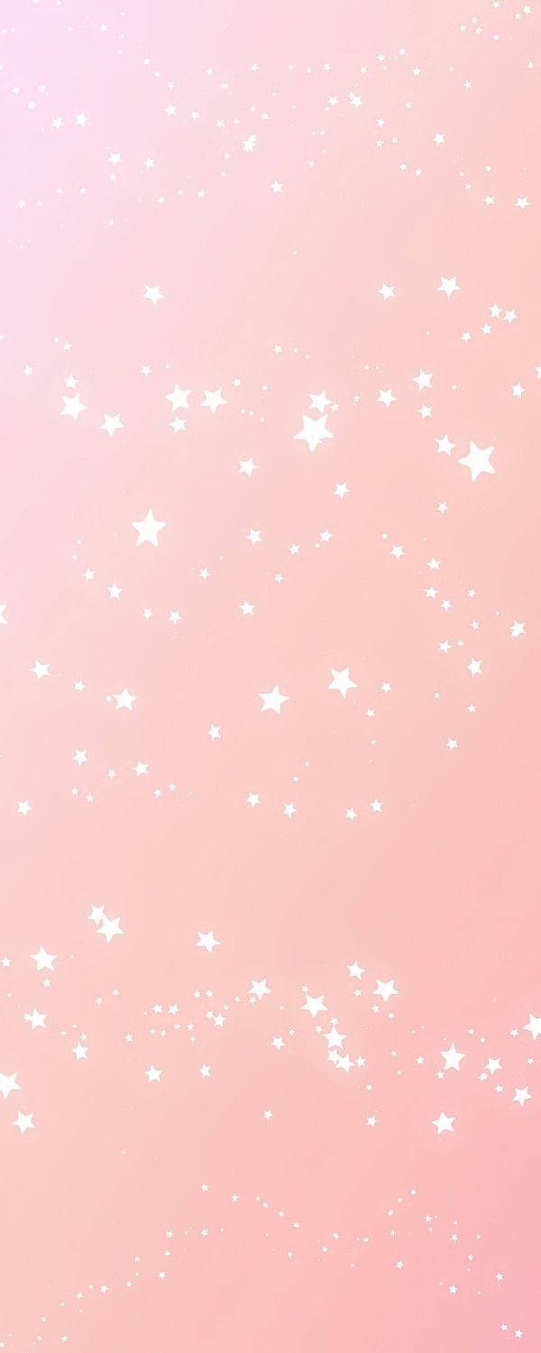 Mga Bituin sa Kawaii na Kulay Rosas na Likuran Wallpaper