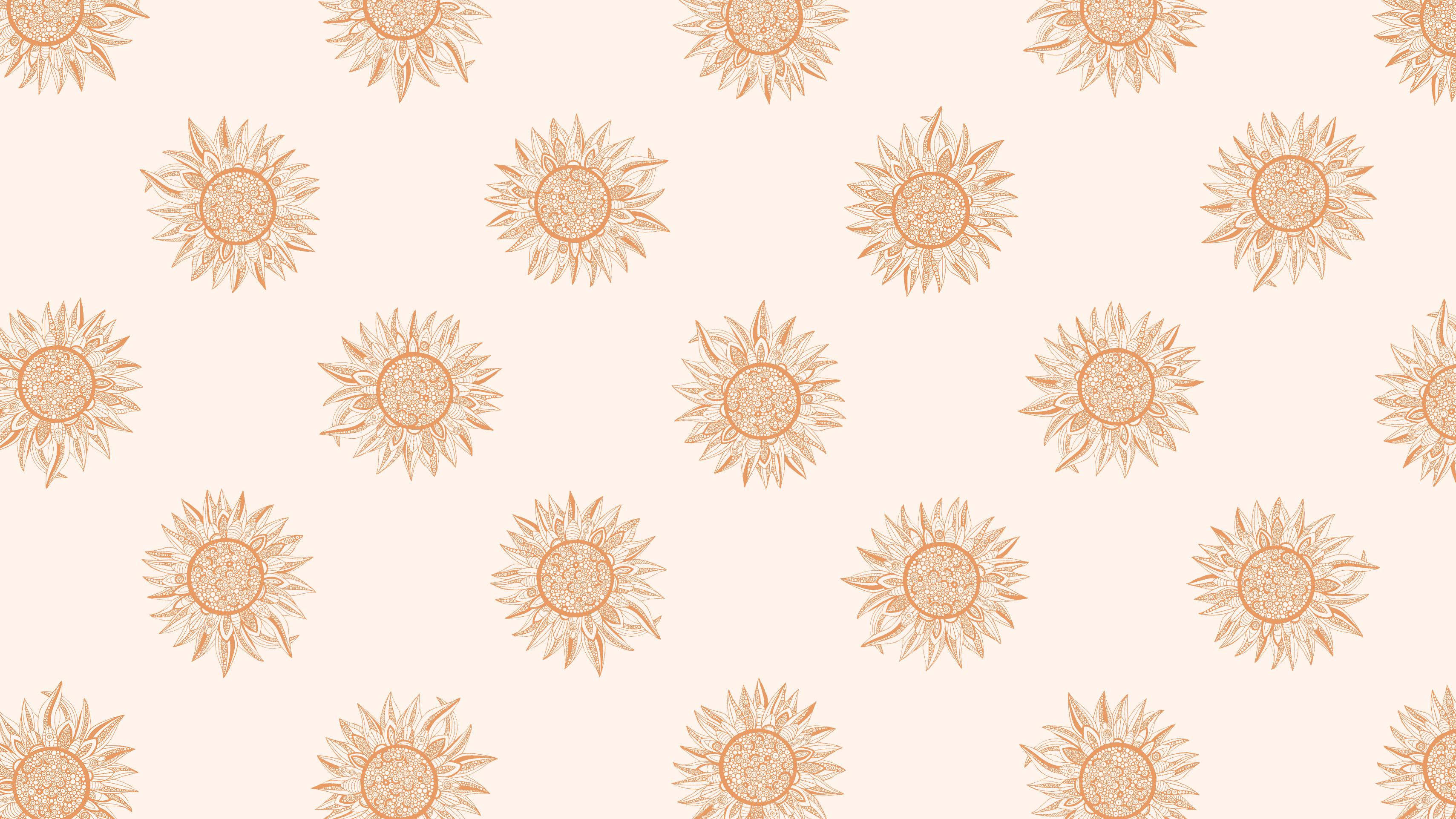 Mga Bulaklak na Aesthetic sa Kulay Light Brown Wallpaper