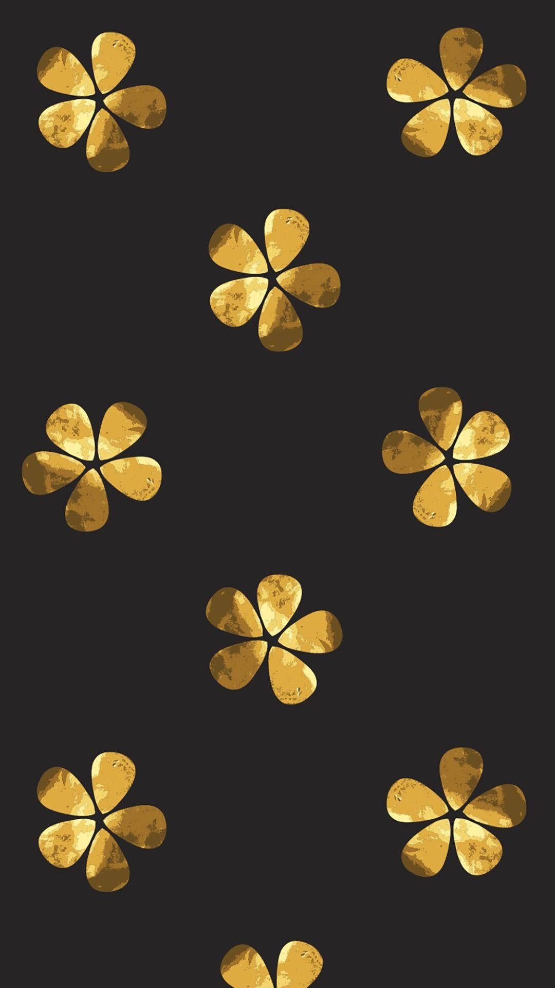 Mga Bulaklak na Ginto na Aesthetic Wallpaper