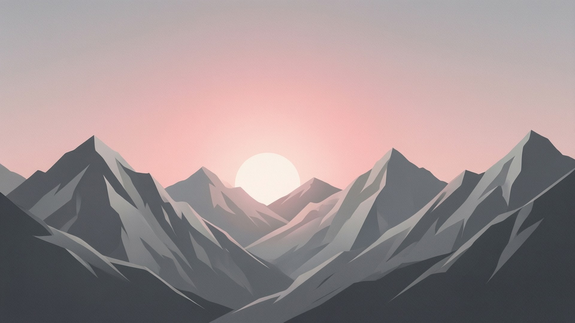 Mga Bundok sa Madaling Araw na Kulay Abo Wallpaper