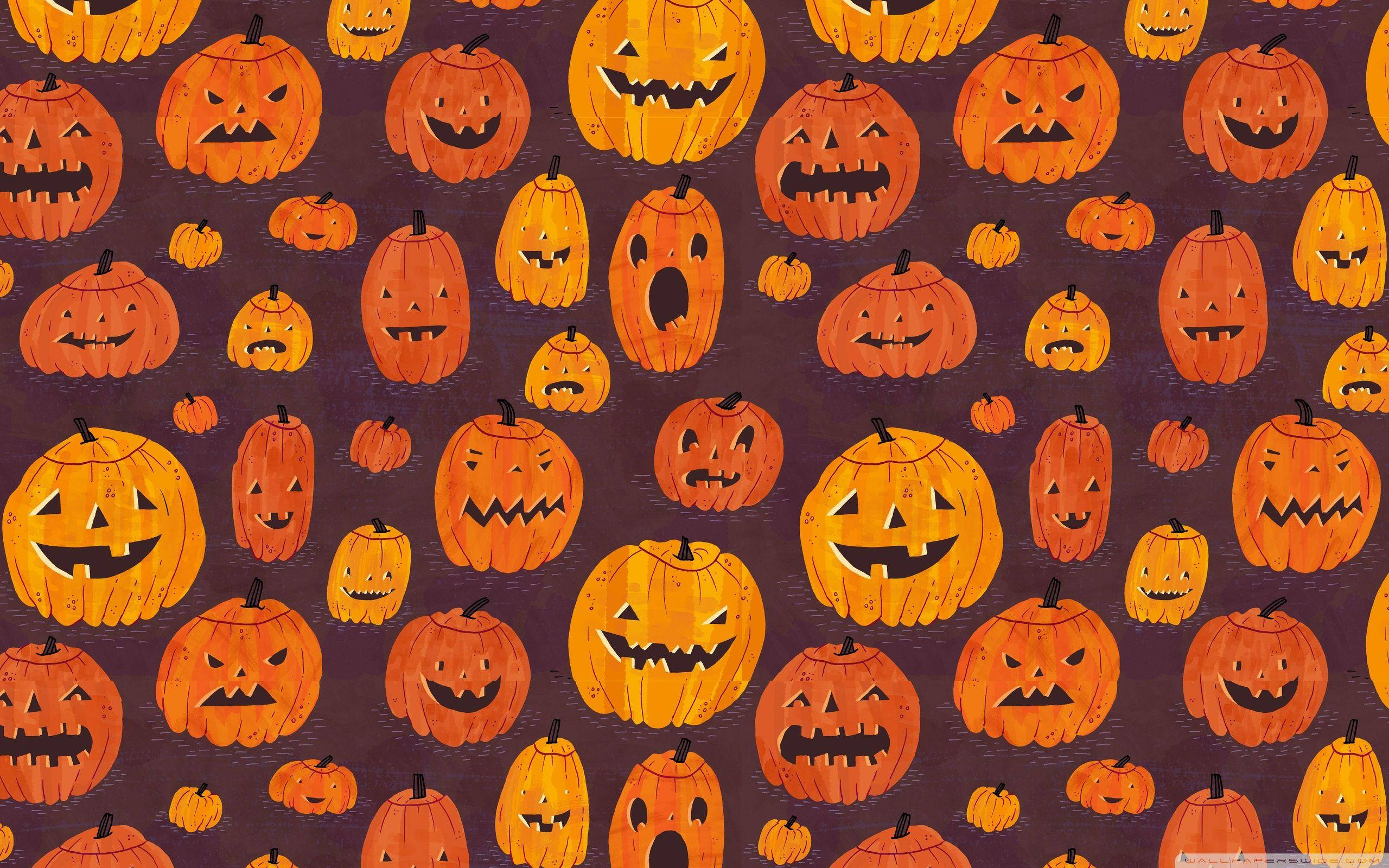 Mga Cute at Aesthetic na Pattern ng Kalabasa para sa Halloween Wallpaper