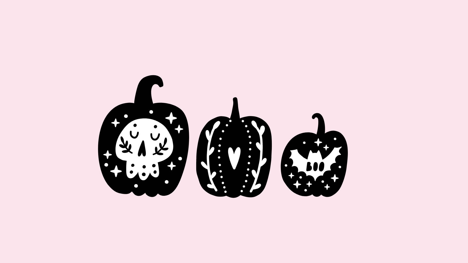 Mga Cute na Aesthetic na Kalabasa para sa Halloween Wallpaper