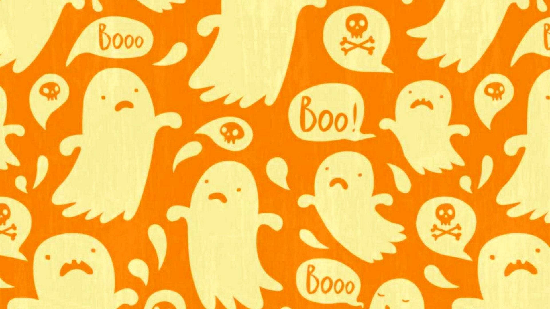 Mga Cute na Aesthetic na Multo para sa Halloween Wallpaper