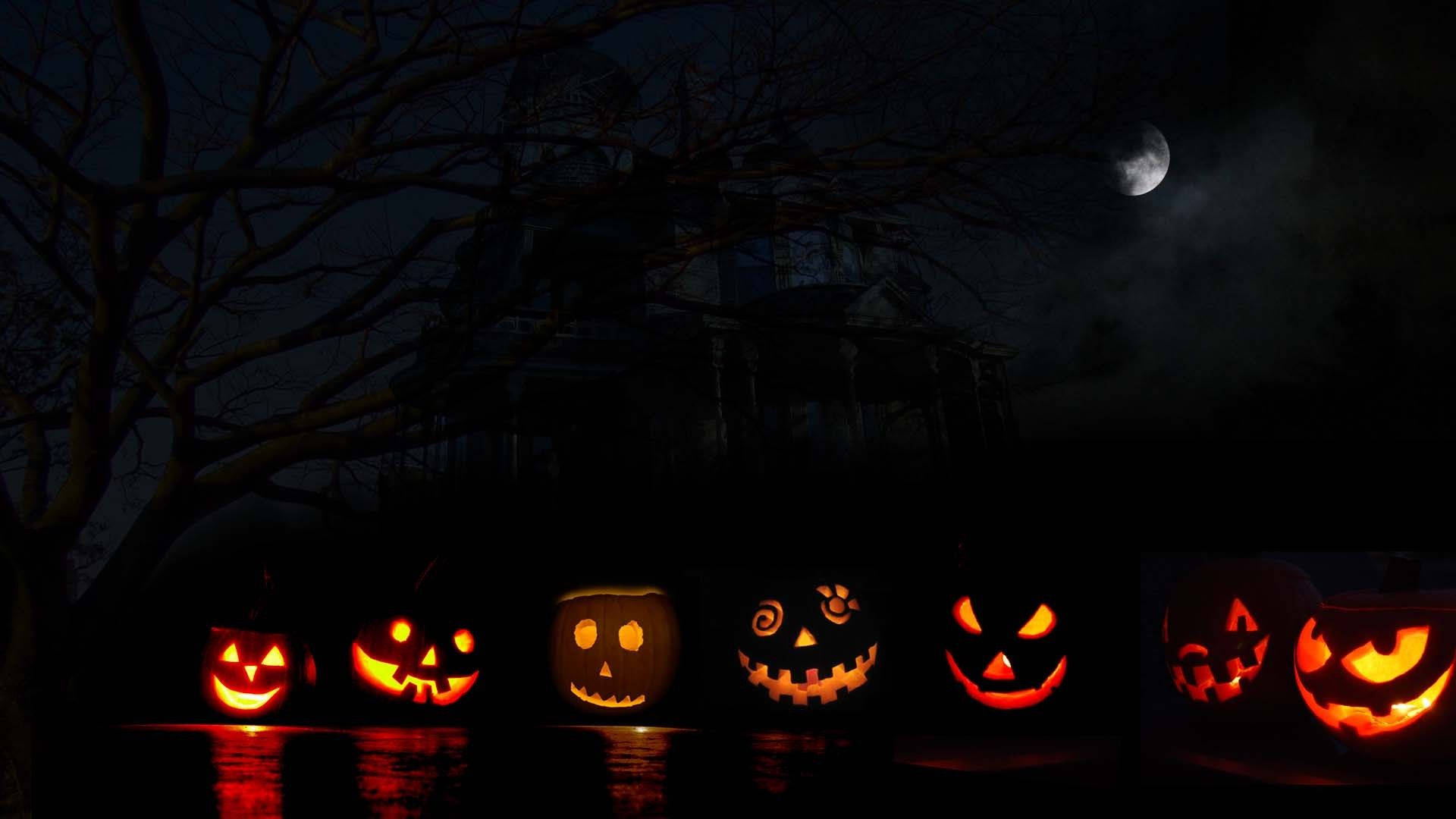 Mga Cute na Aesthetic na Nakakatakot na Jack-o'-lantern para sa Halloween Wallpaper
