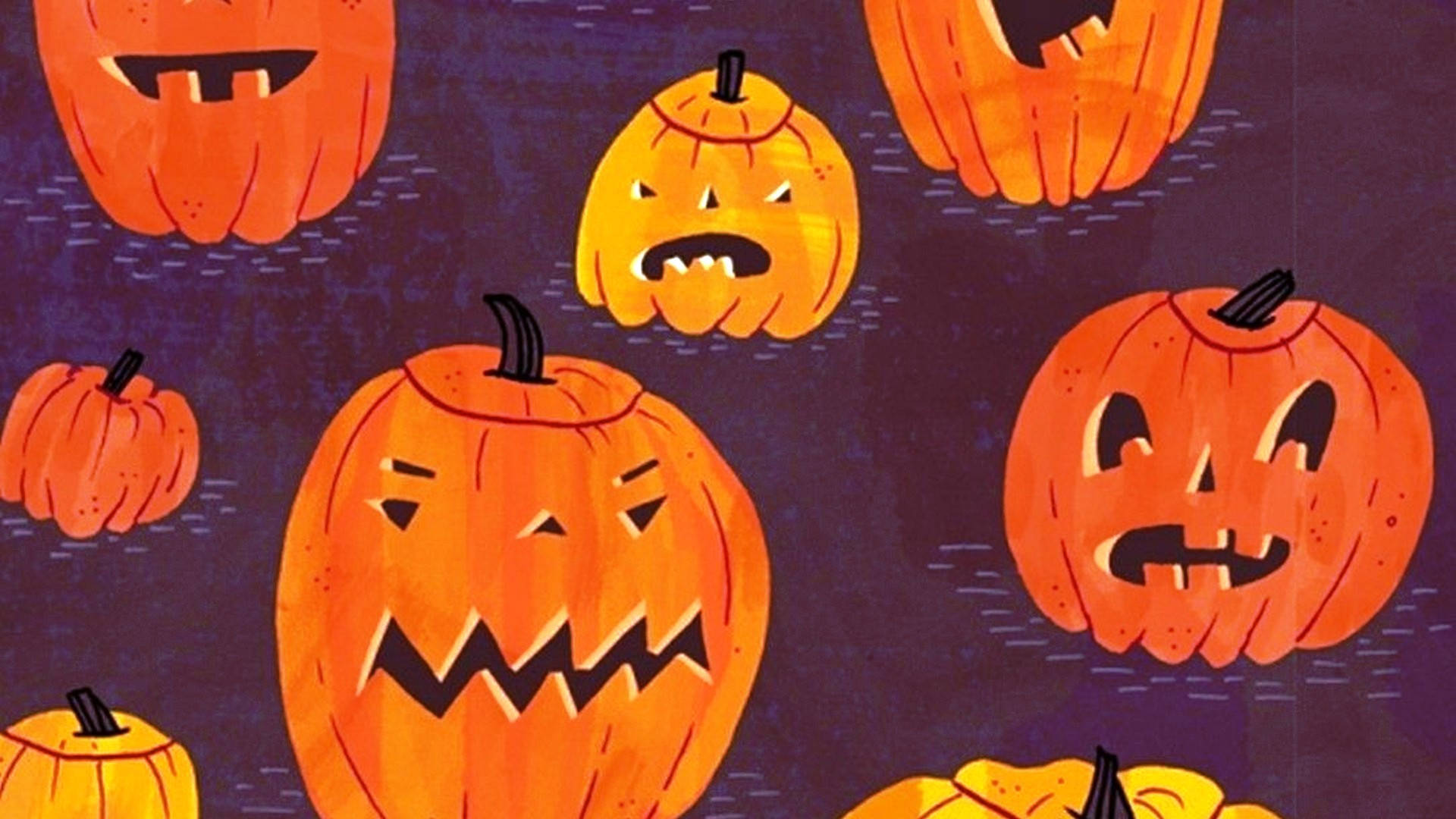 Mga Cute na Aesthetic na Nakakatakot na Kalabasa para sa Halloween Wallpaper