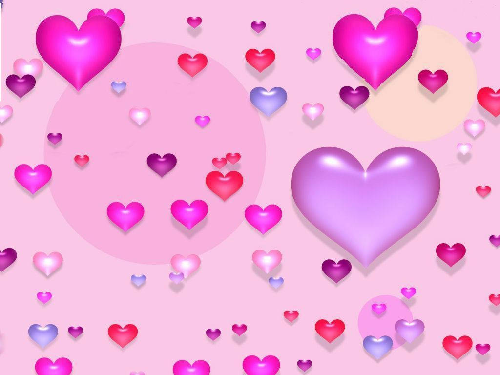 Mga Cute na Love Heart Balloons Wallpaper