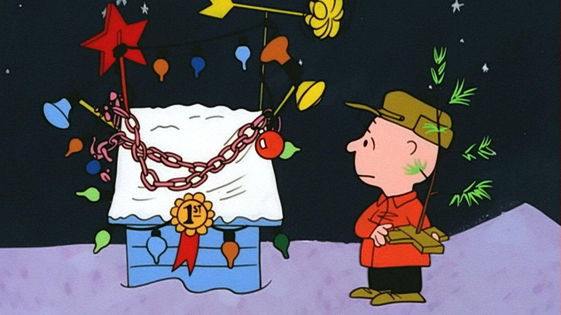 Mga Dekorasyon sa Pasko ni Snoopy sa Bahay Wallpaper