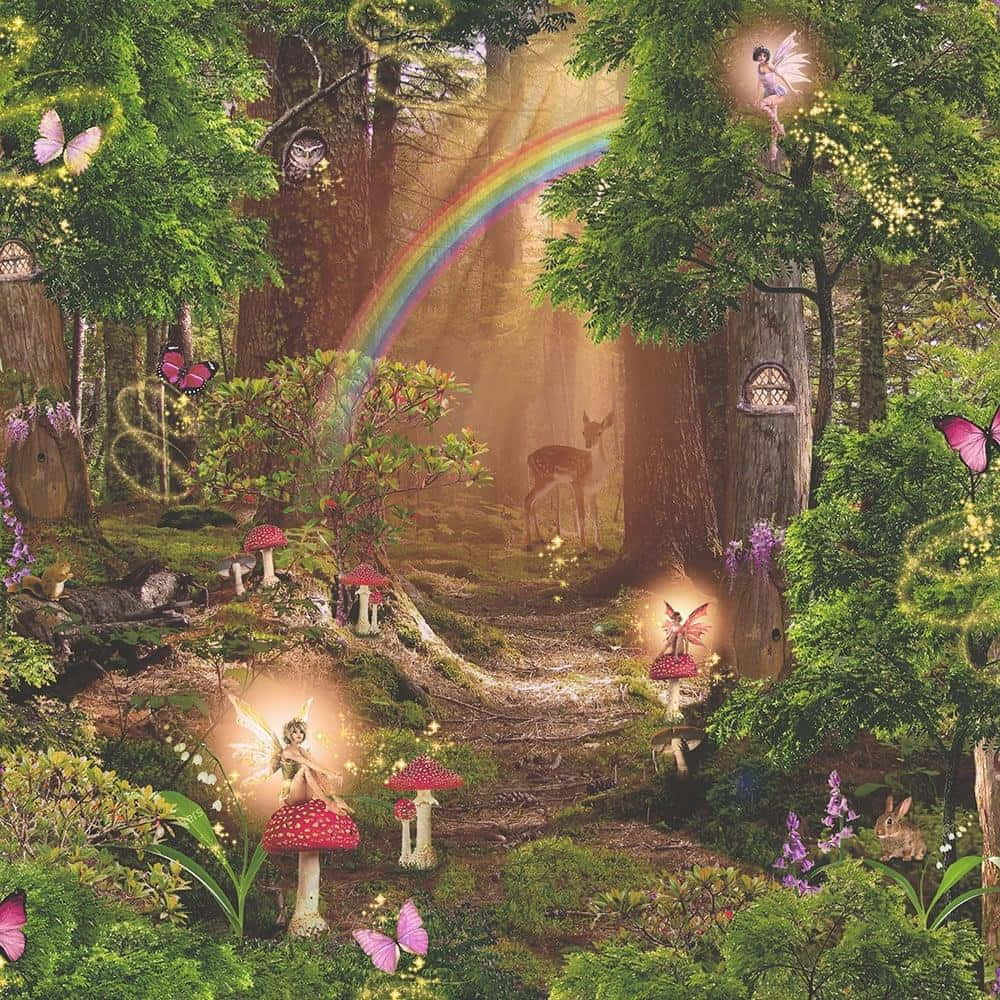 Mga Diwata sa Bahagharing Kagubatan Wallpaper
