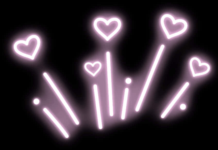 Mga Epekto ng Ilaw na Pusong Neon Wallpaper