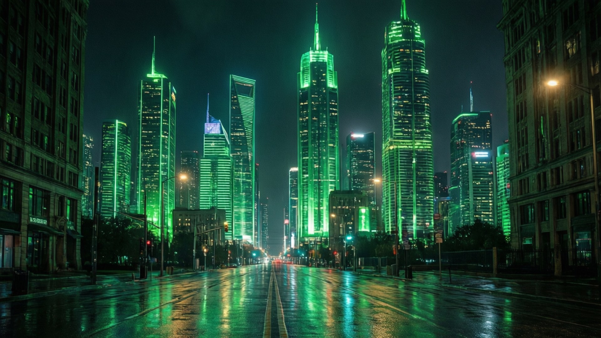 Mga Gabi ng Neon City Wallpaper