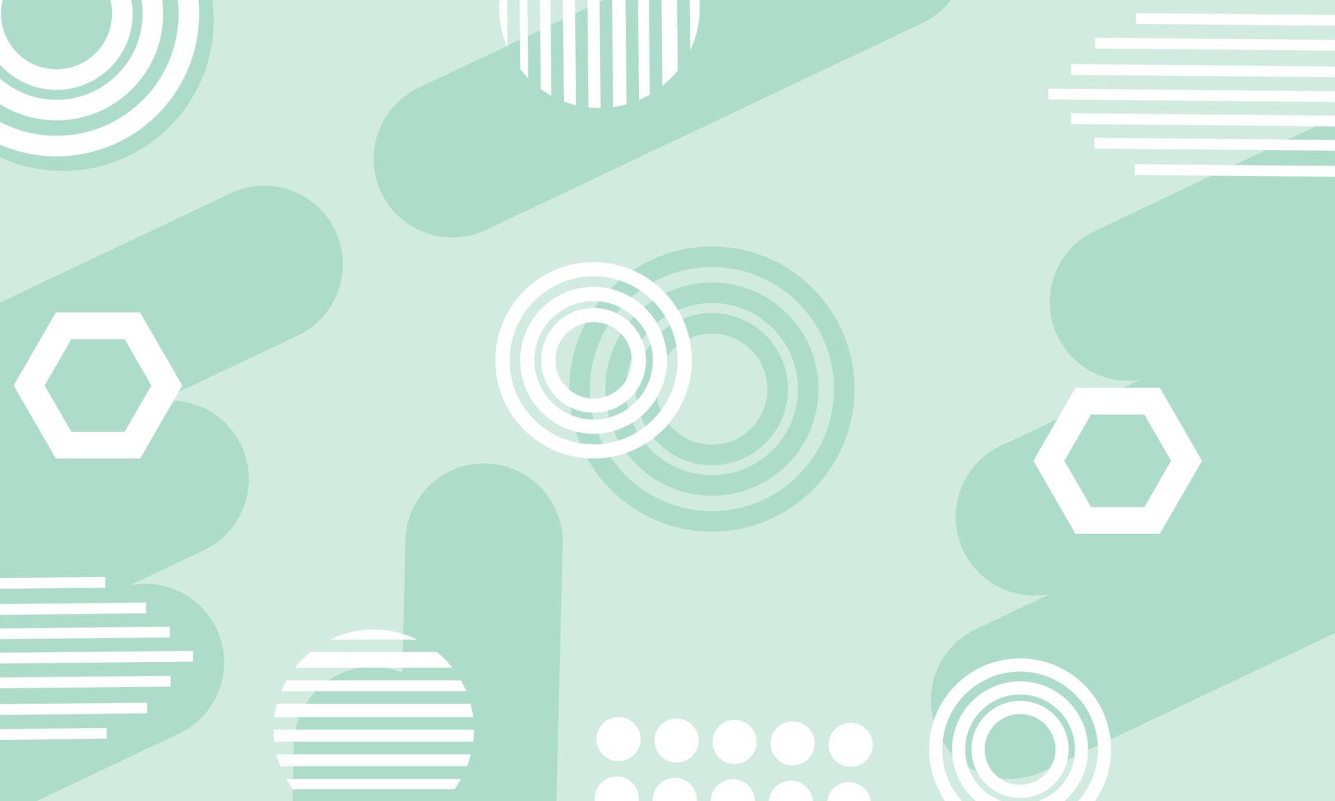 Mga Geometric Pattern sa Pastel na Berde Wallpaper