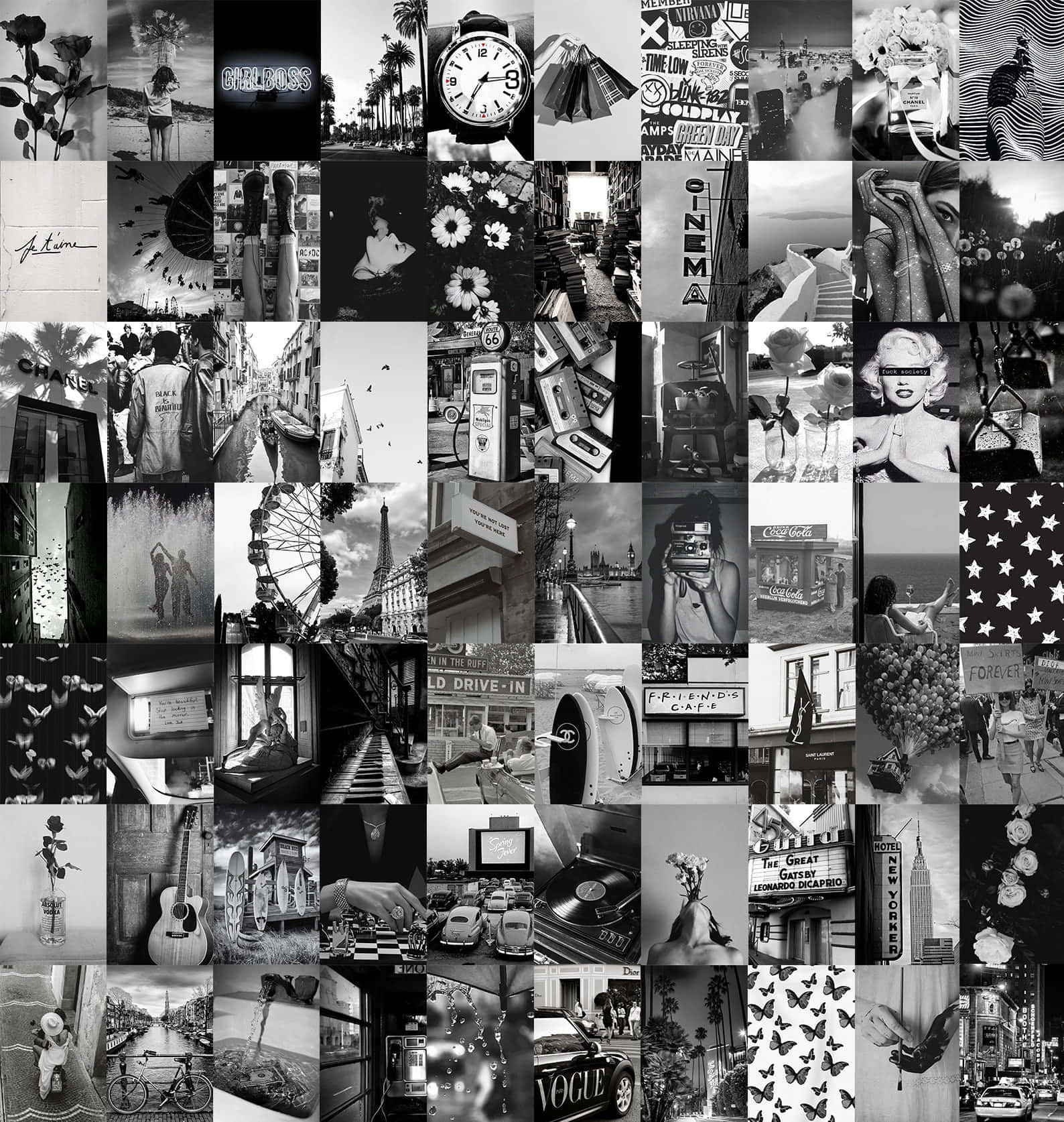Mga hugis na may pattern sa itim at puti Wallpaper