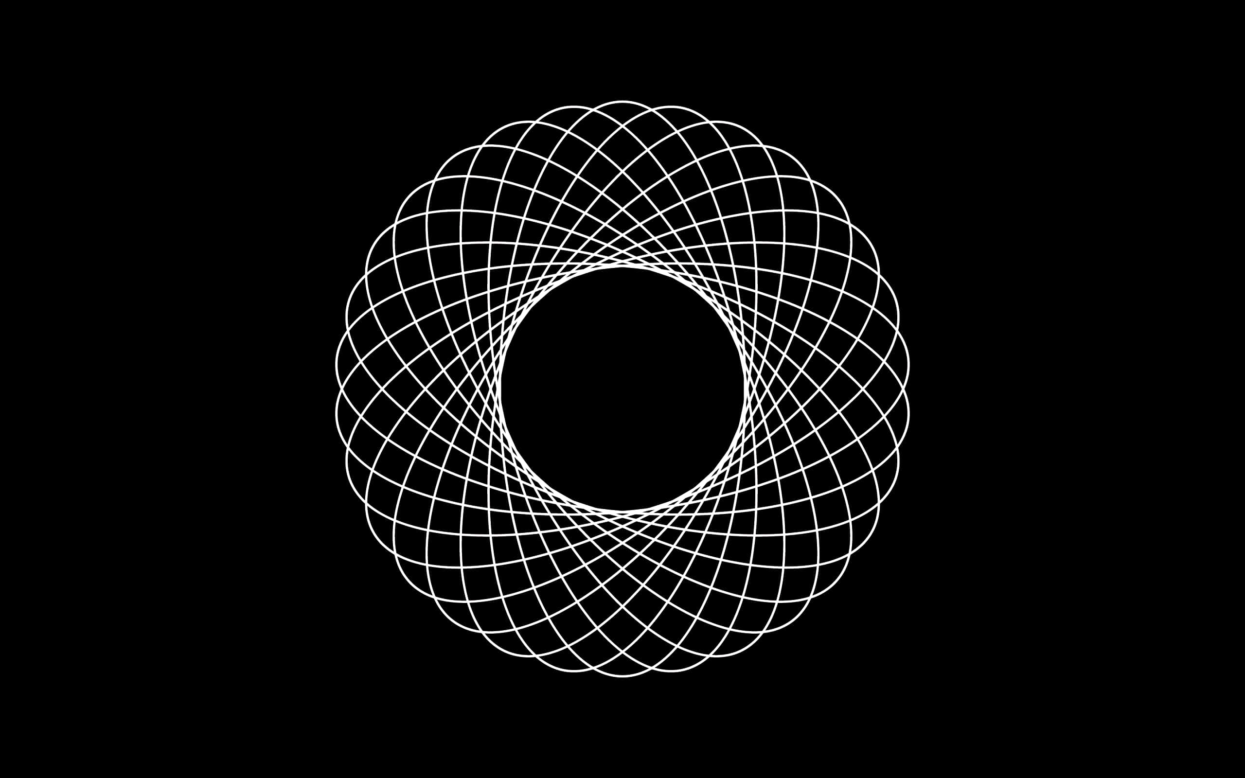 Mga Hugis-Oval na Linya na Bumubuo ng Isang Bilog Wallpaper