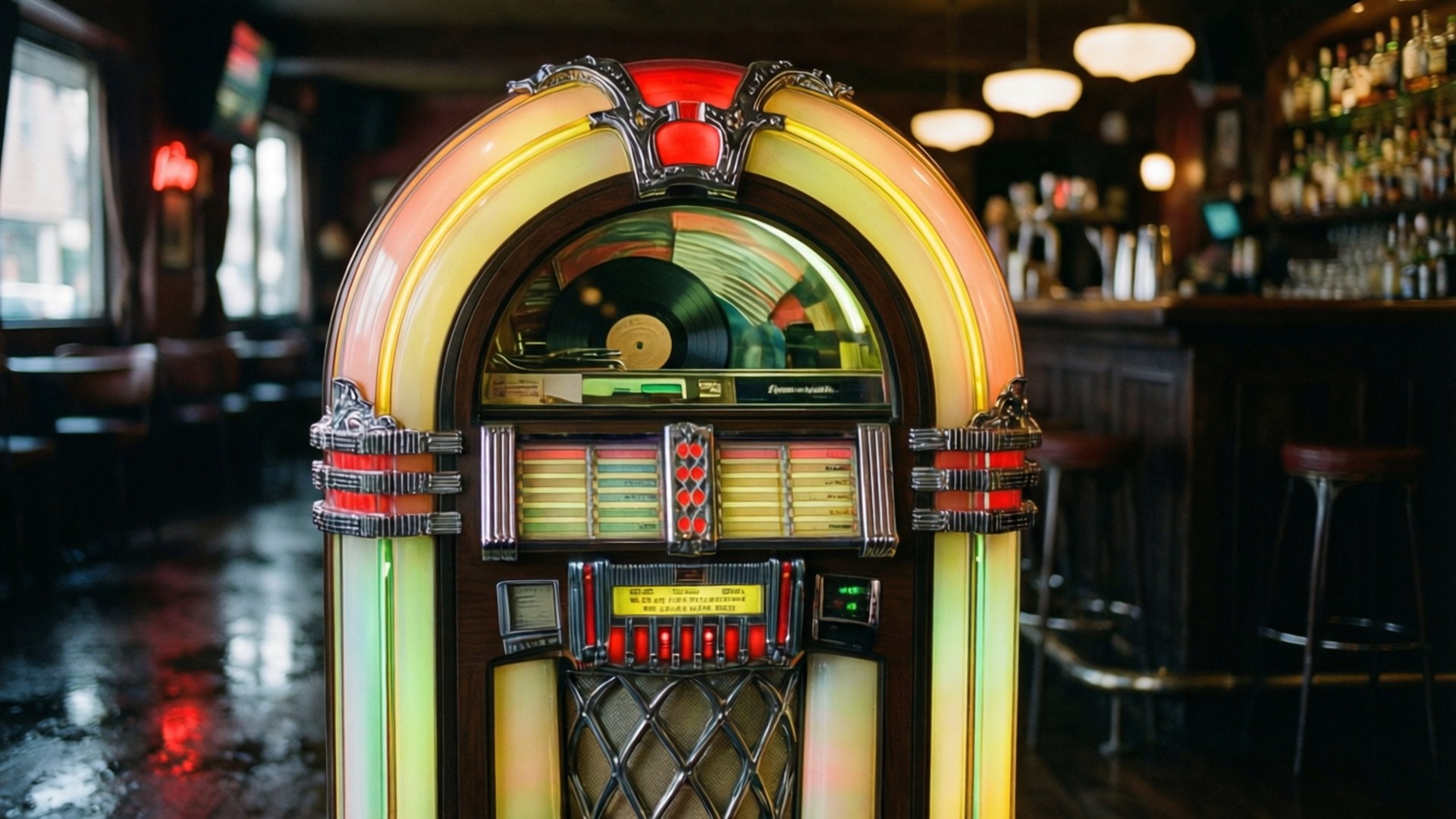 Mga Ilaw ng Jukebox Wallpaper
