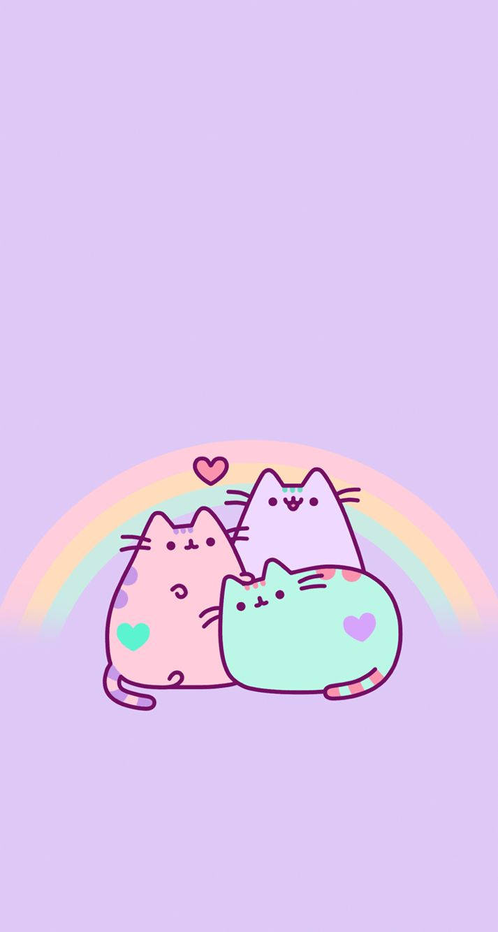 Mga Kaibig-ibig na Pastel na Pusheen Cats na Nagdudulot ng Kagalakan Wallpaper