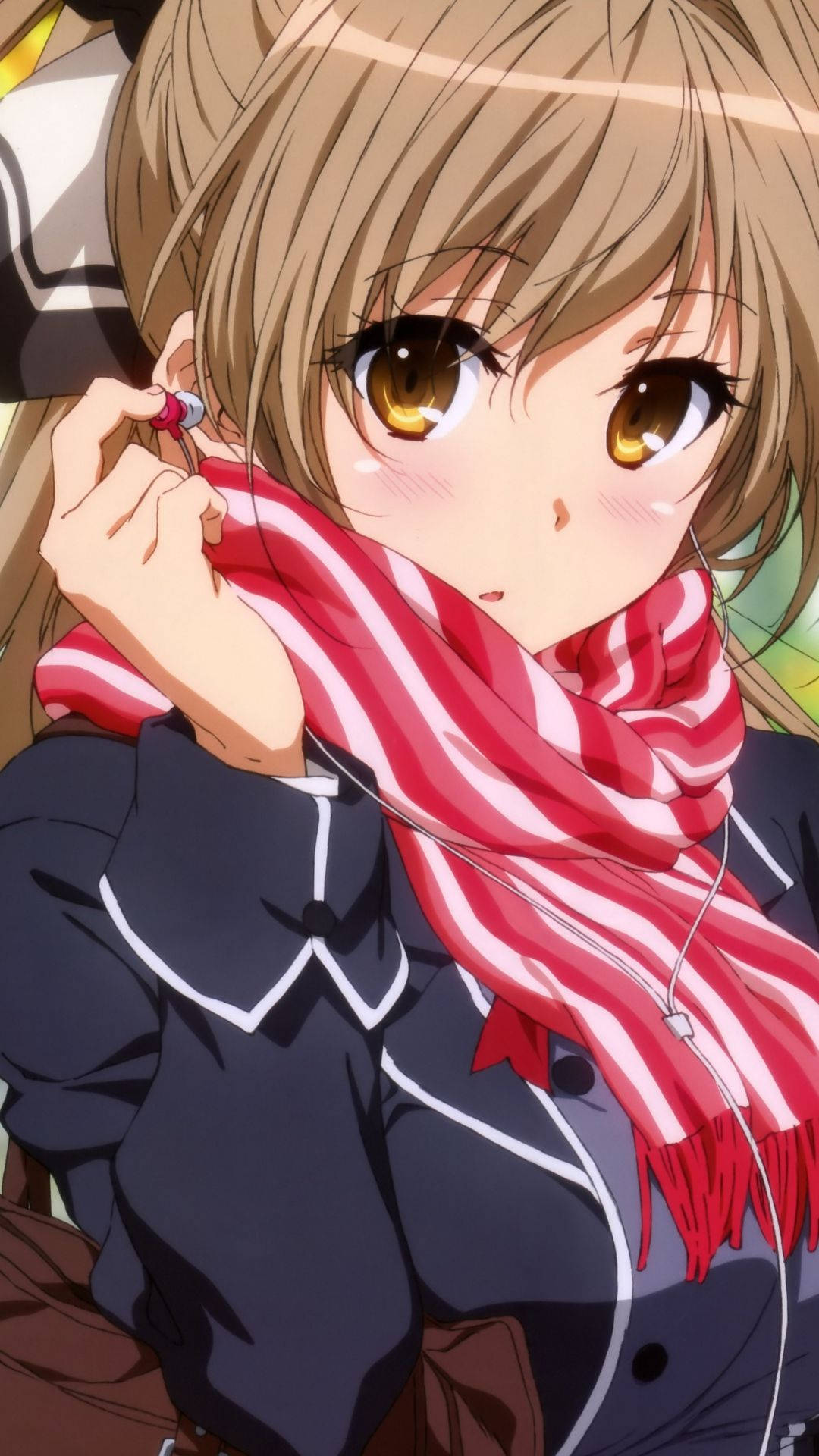 Mga Kaibig-ibig na Anime Character na May Pulang Scarf Wallpaper