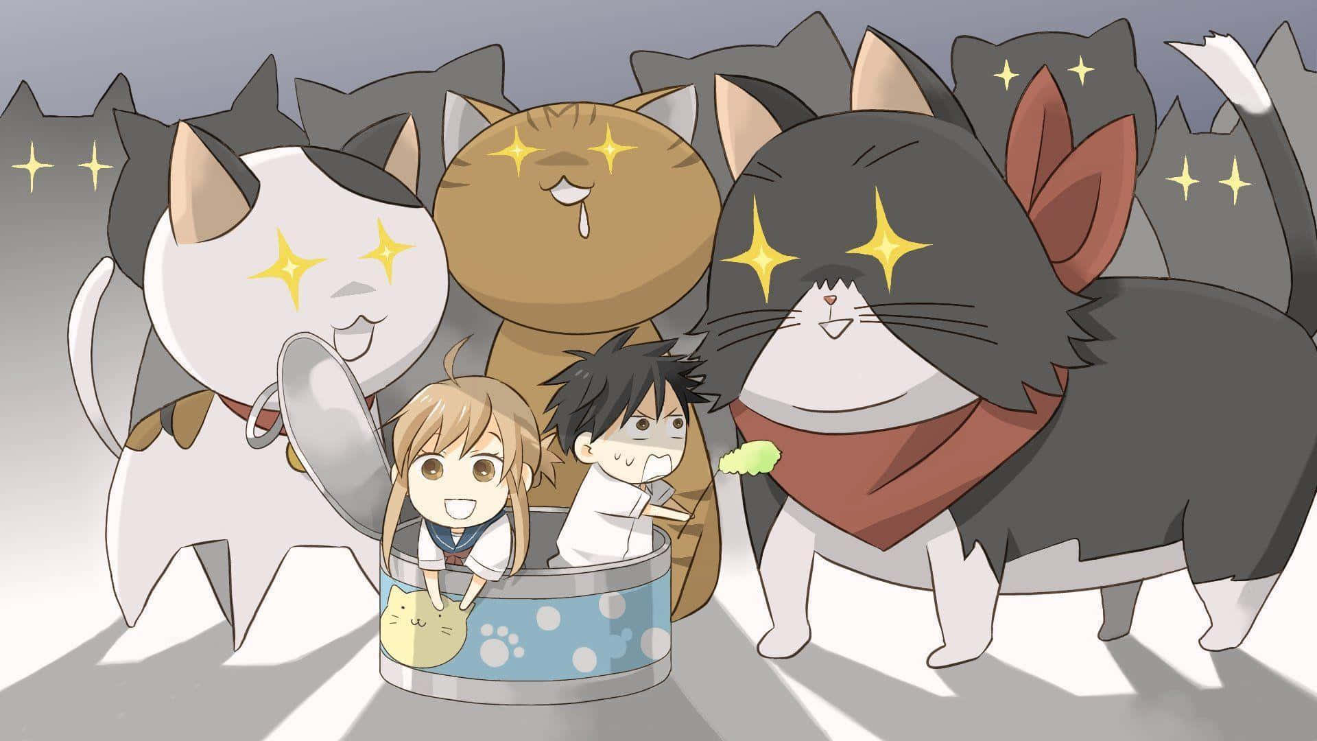 Mga kaibigan na nagpapatawa habang nanonood ng anime Wallpaper