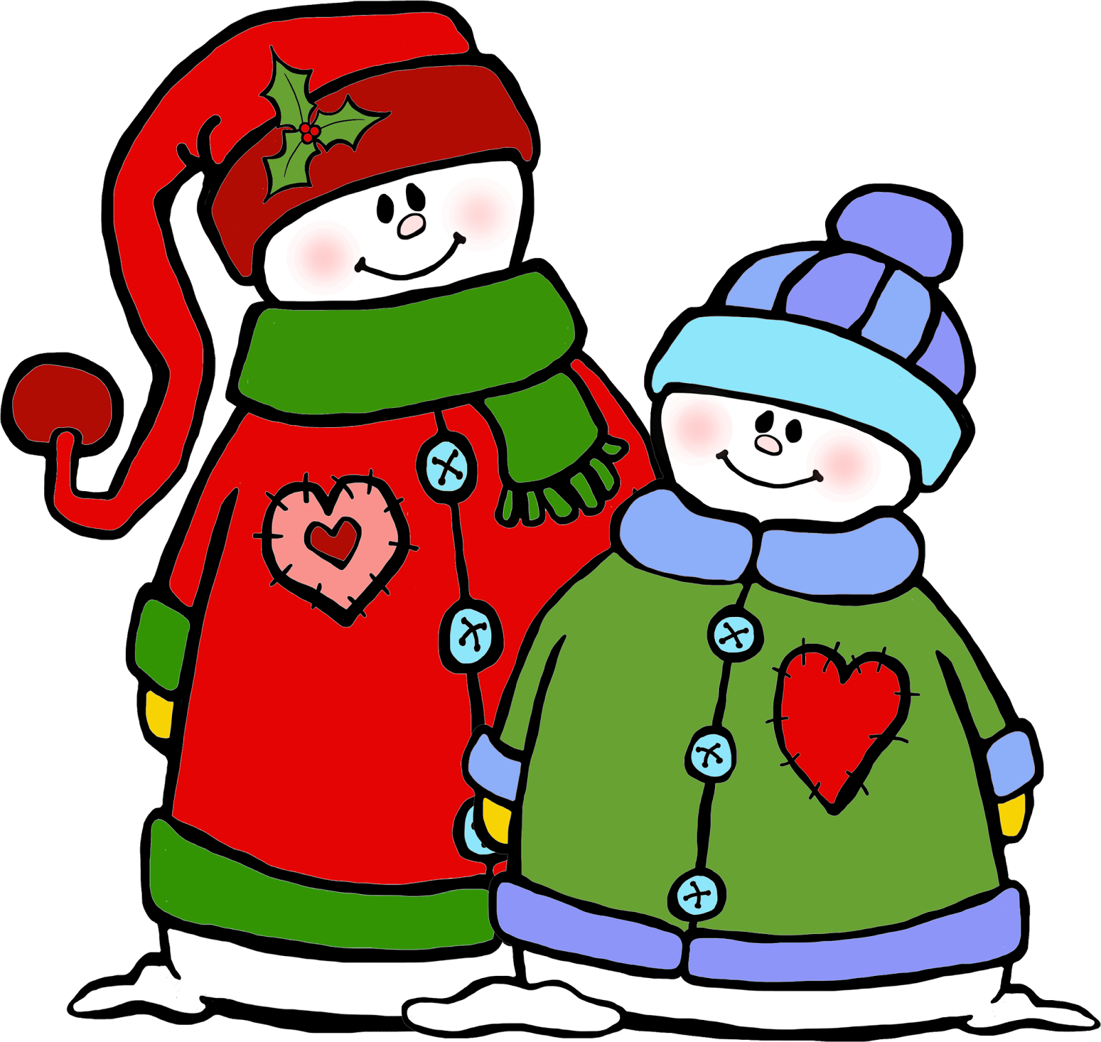 Mga Kaibigang Snowman sa Taglamig na Kartun Wallpaper