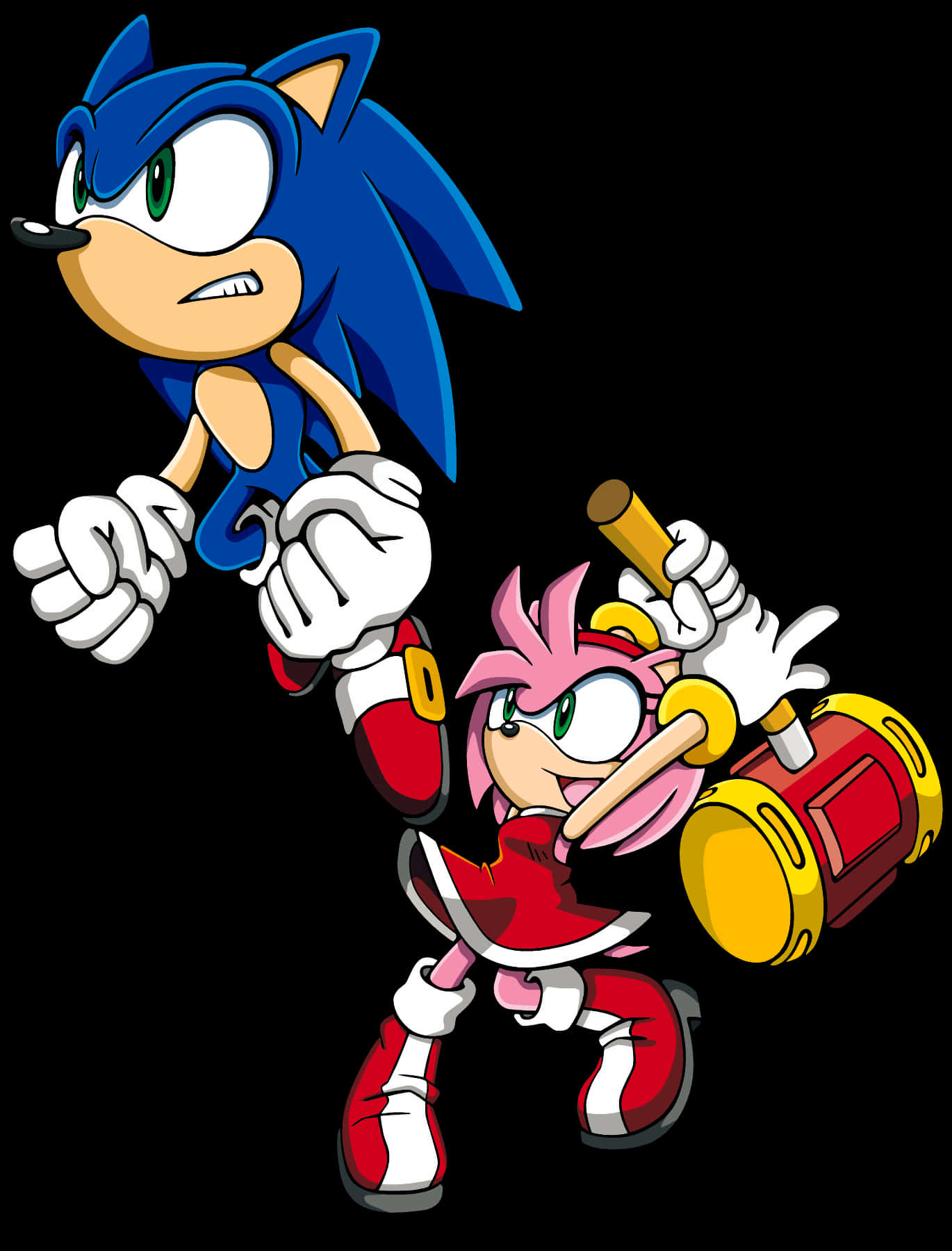 Mga karakter na sina Sonic at Amy Rose Wallpaper