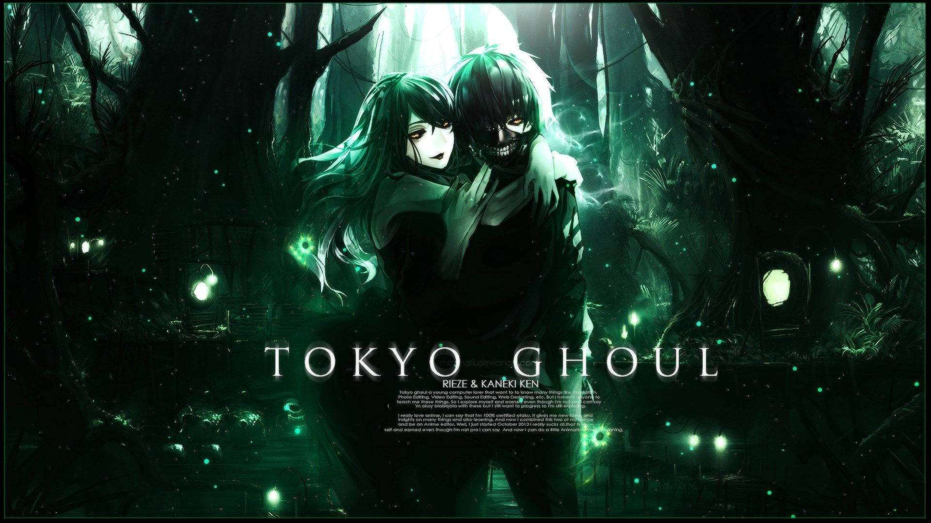 Mga Karakter ng Tokyo Ghoul na sina Ken at Touka Wallpaper
