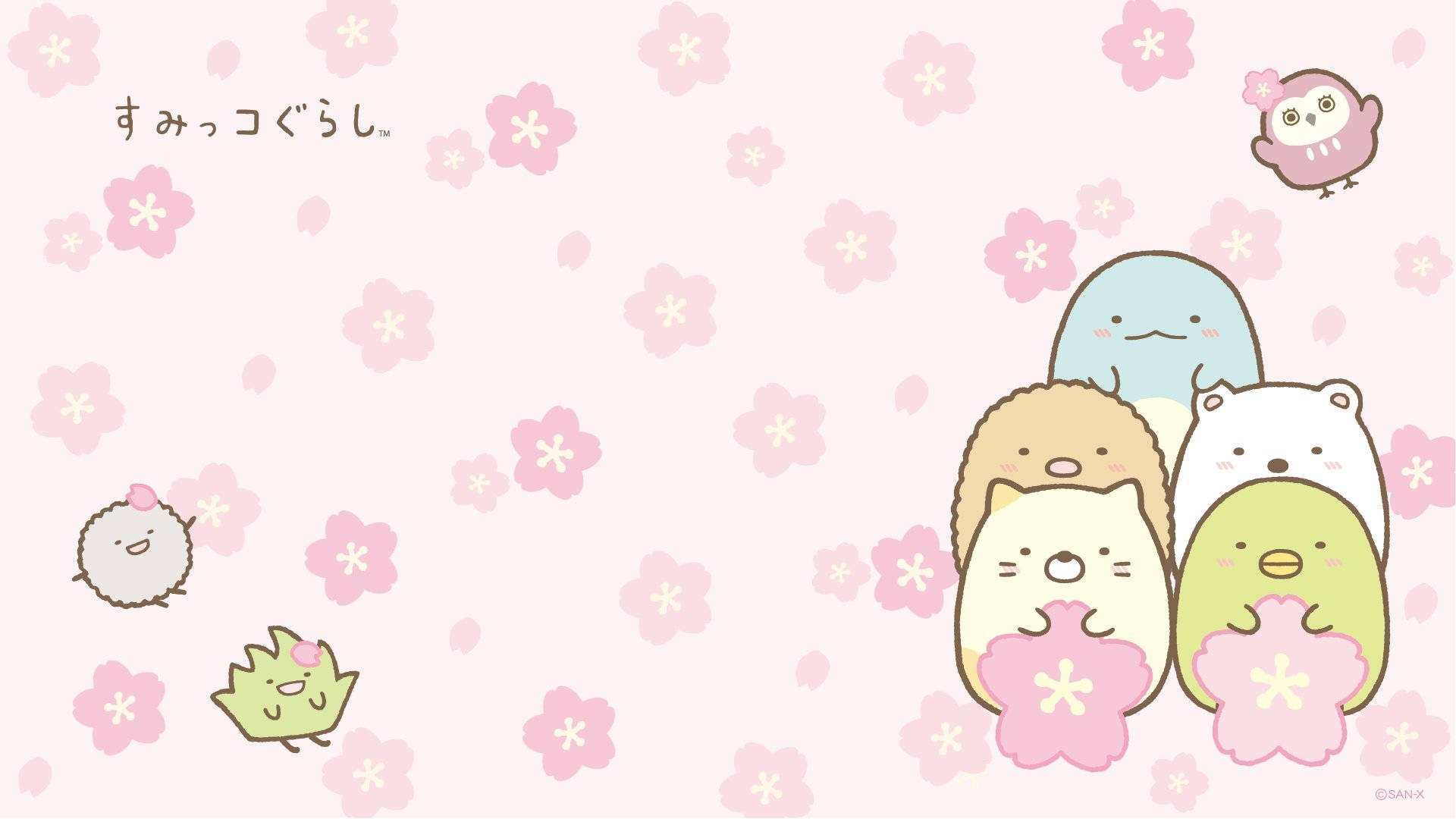 Mga Kawaii na Karakter ng Sumikko Gurashi sa HD Wallpaper