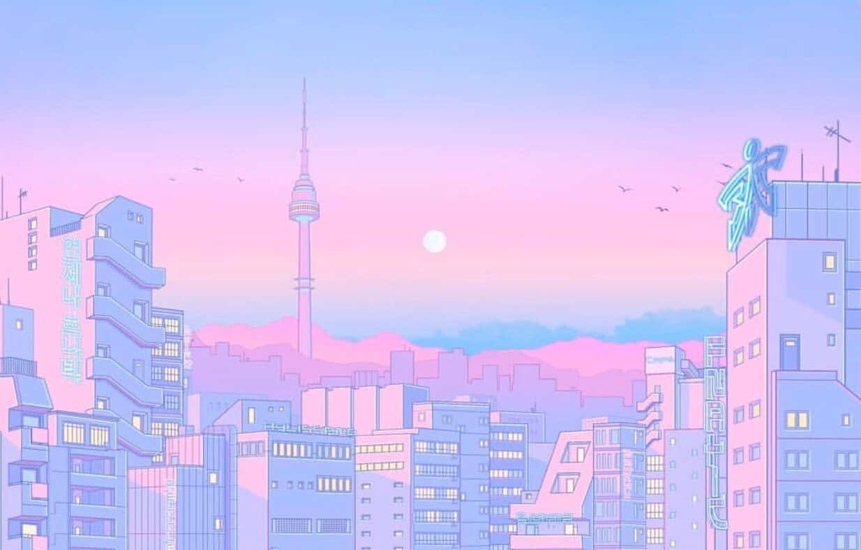 Mga larawang Pink Anime Aesthetic Wallpaper
