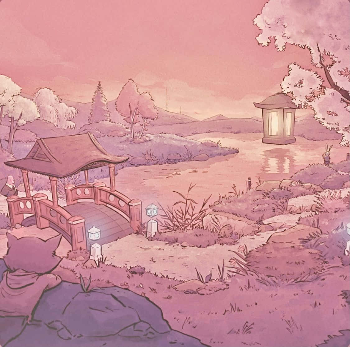 Mga larawang Pink Anime Aesthetic Wallpaper