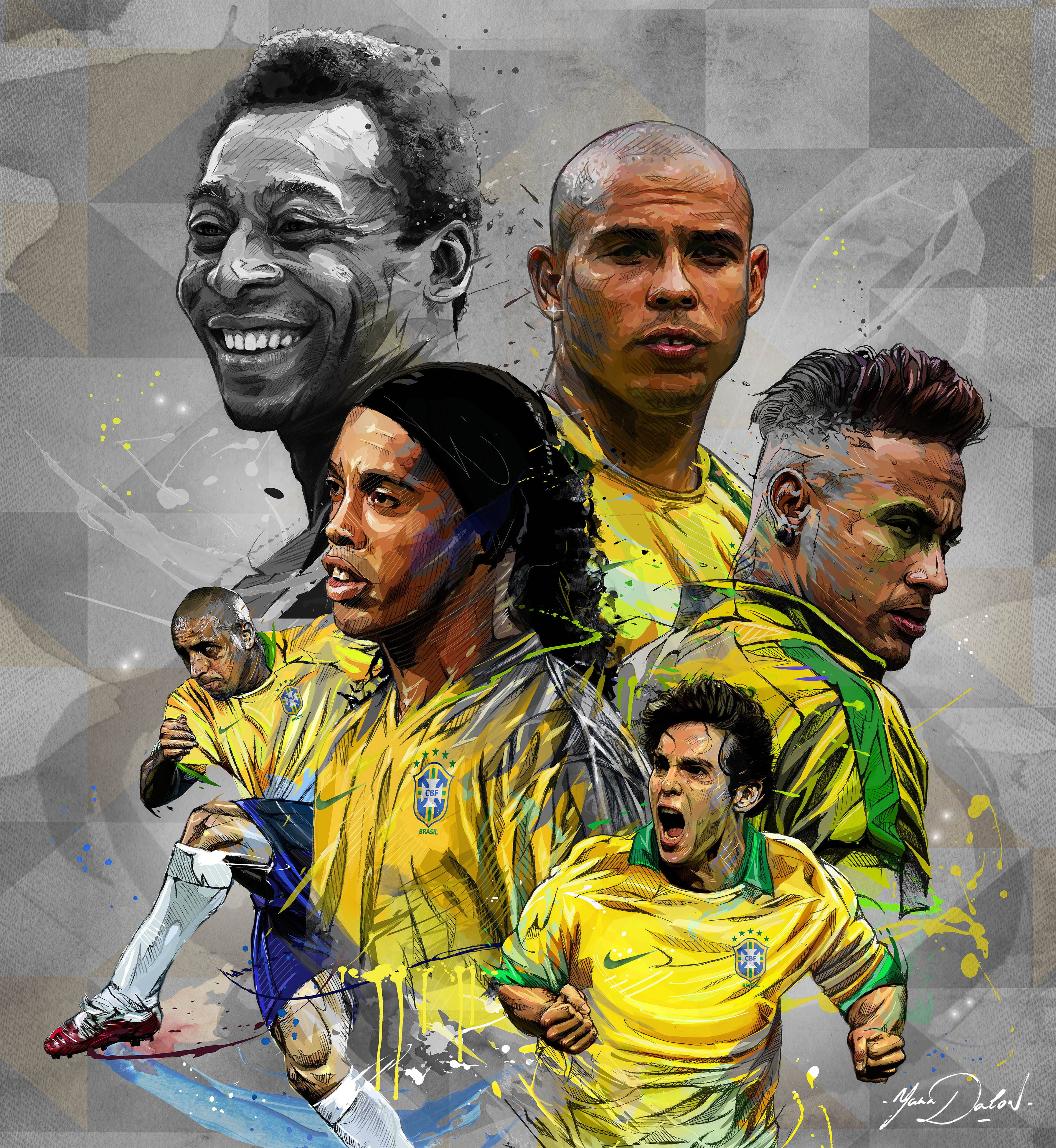 Mga Manlalaro ng Brazil National Football Team na Nasa Hall of Fame Wallpaper