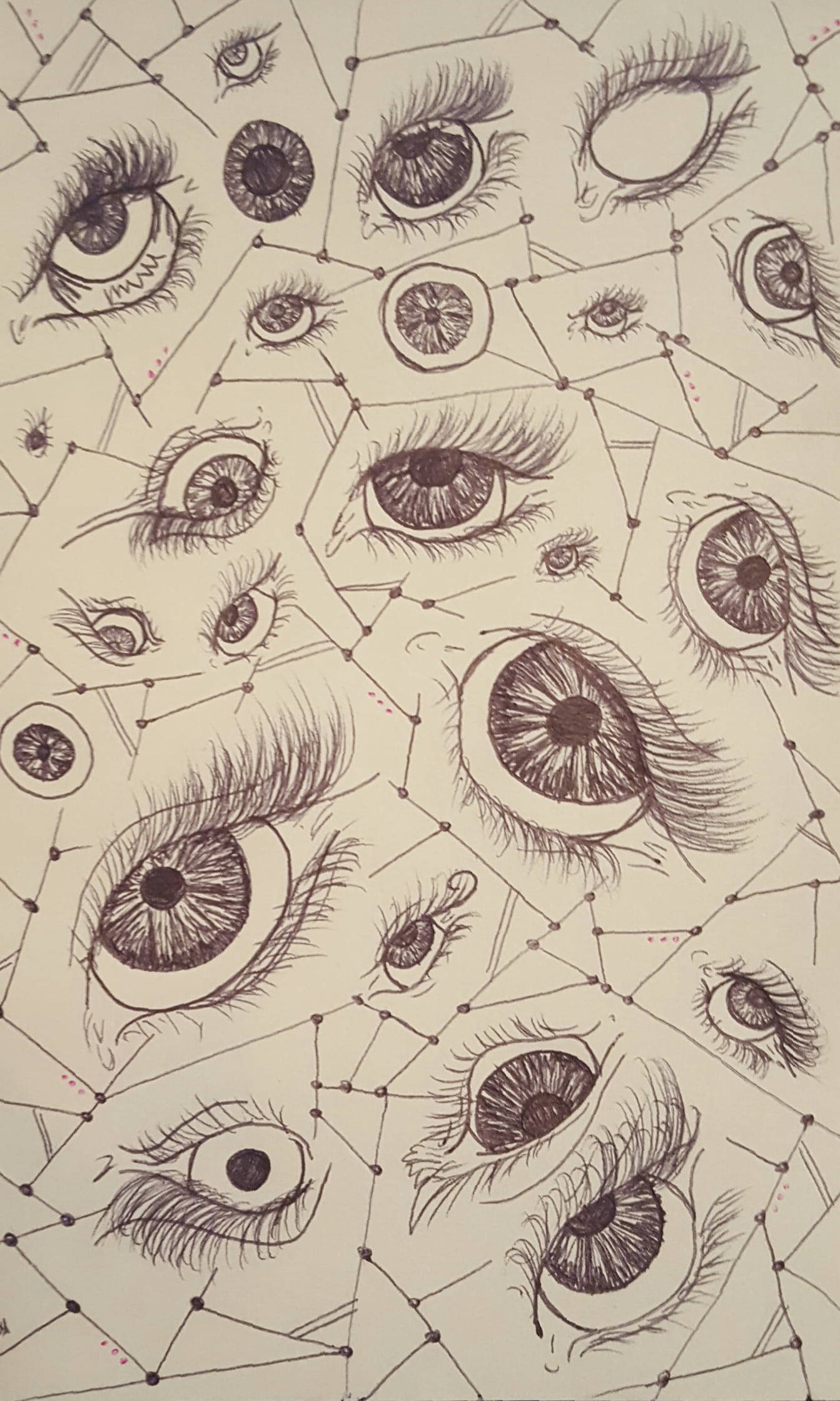 Mga Mata na Astig na Guhit Wallpaper