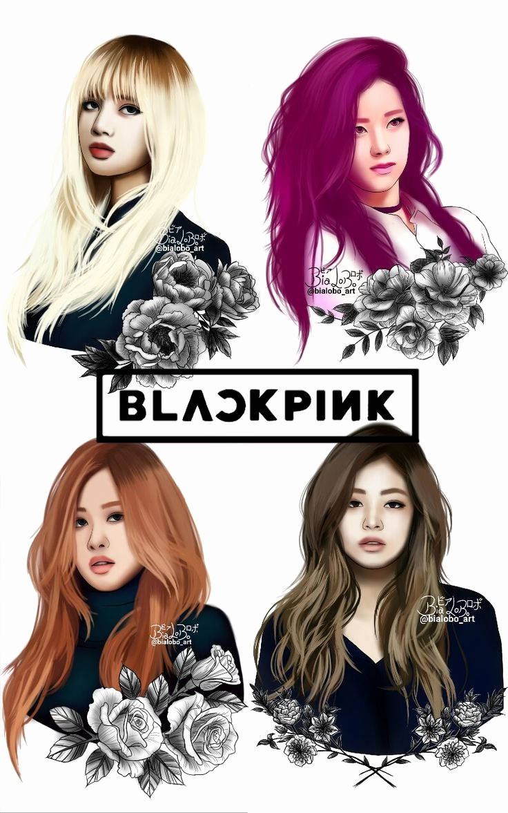 Mga Miyembro ng Blackpink, Nagpapakita ng Napakagandang Floral Fanart Wallpaper