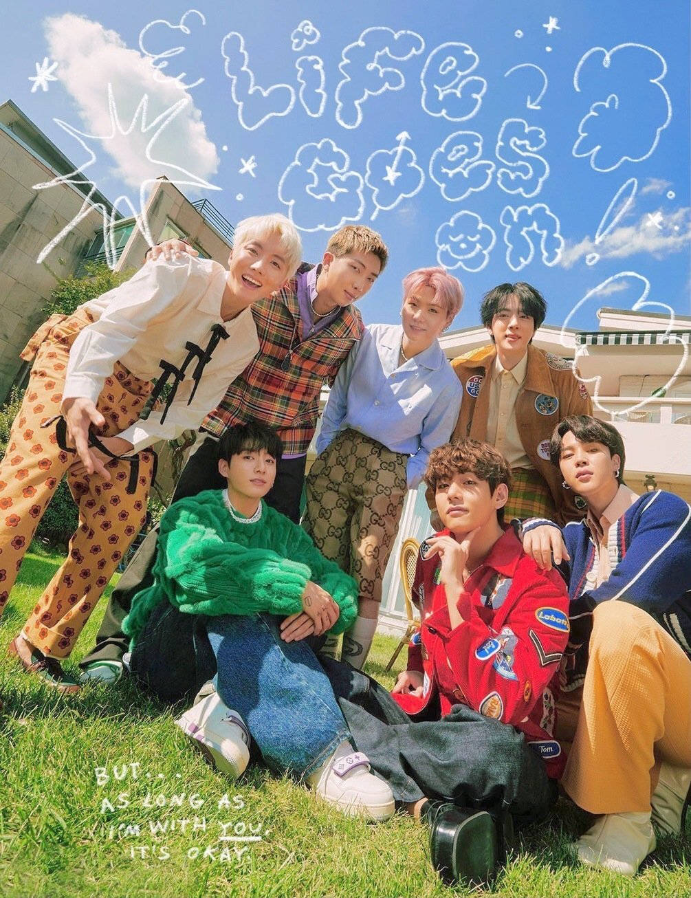 Mga Miyembro ng BTS Life Goes On Wallpaper