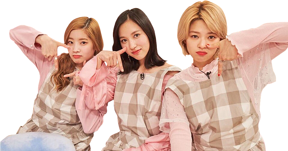 Mga Miyembro ng Twice na Nagpapose nang Kaswal Wallpaper
