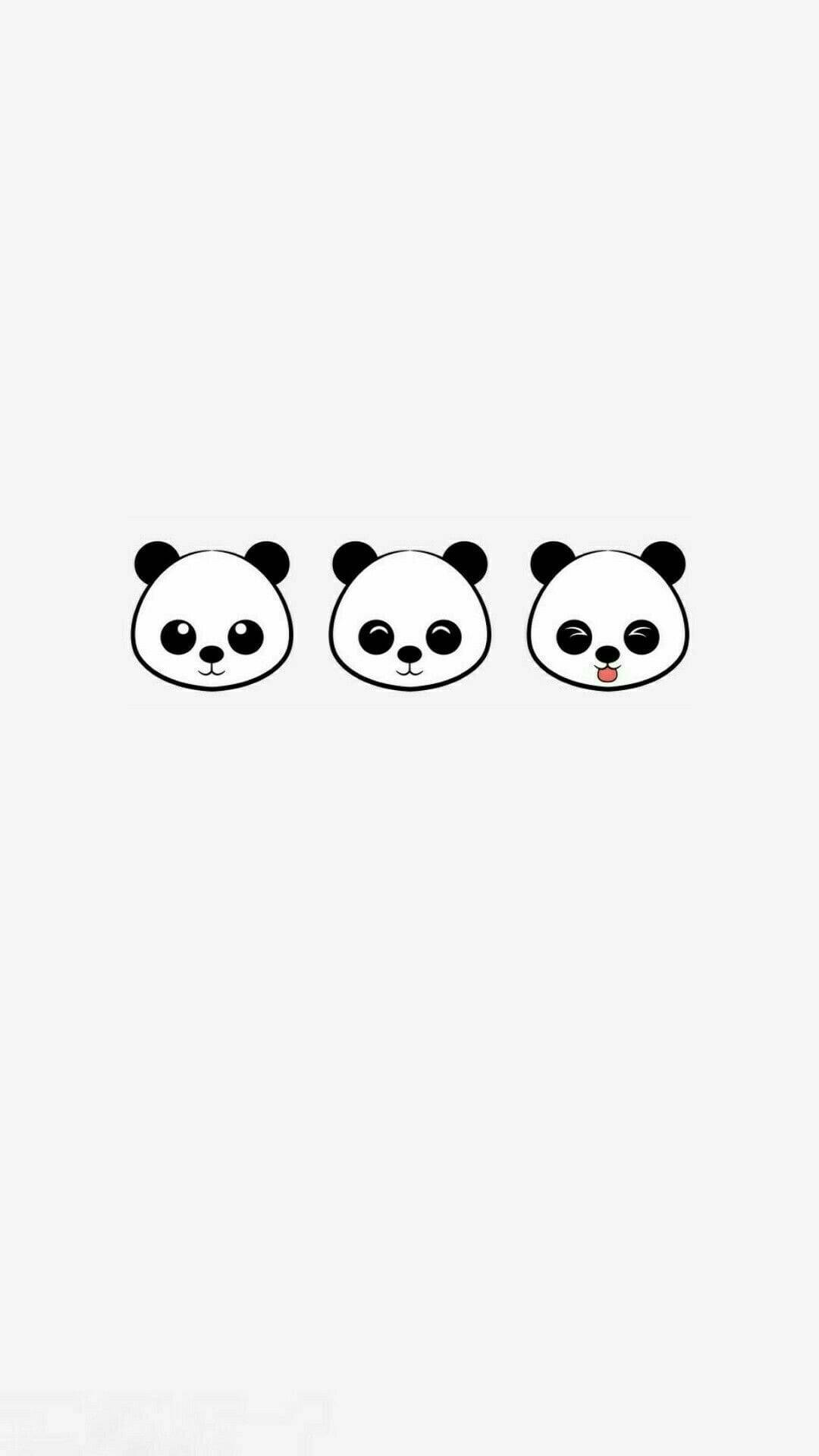 Mga Mukha ng Panda Cute iPhone Wallpaper
