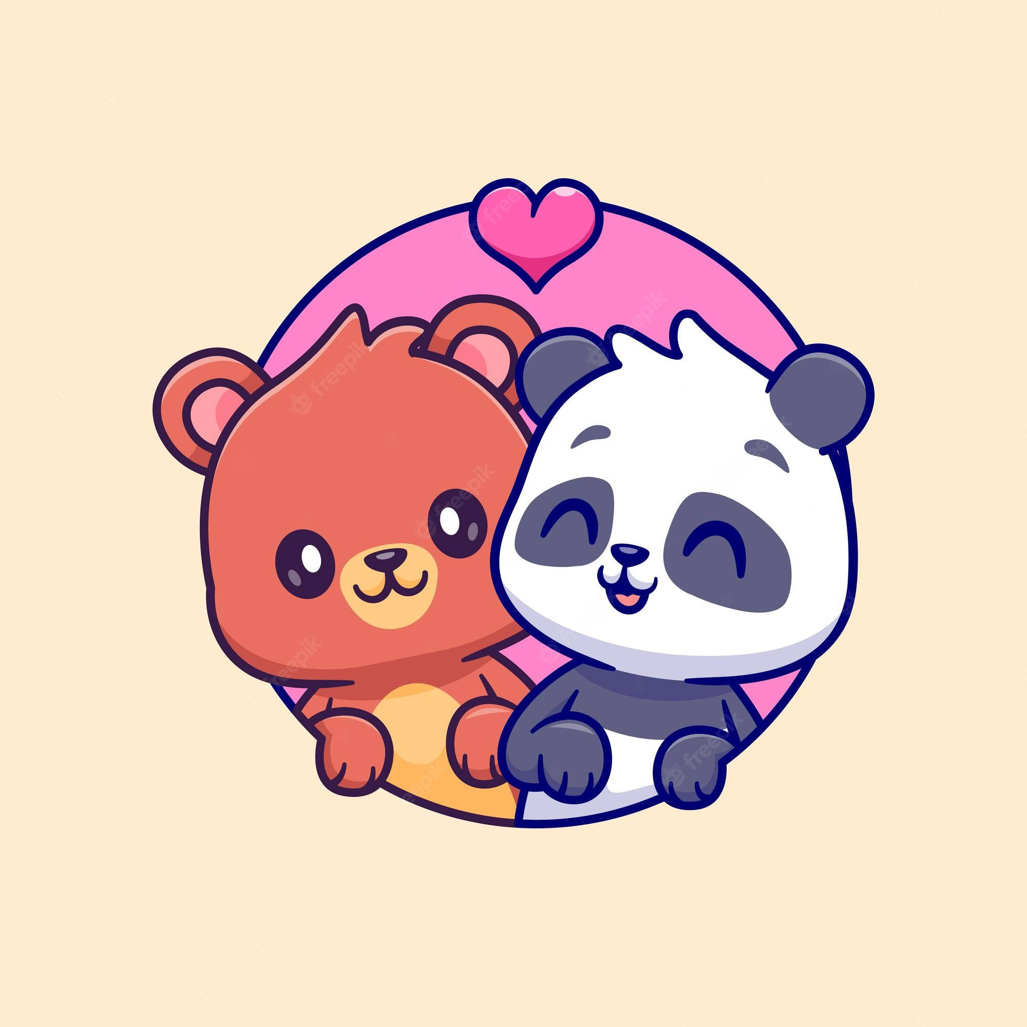 Mga Oso ng Pag-ibig na Cartoon Wallpaper