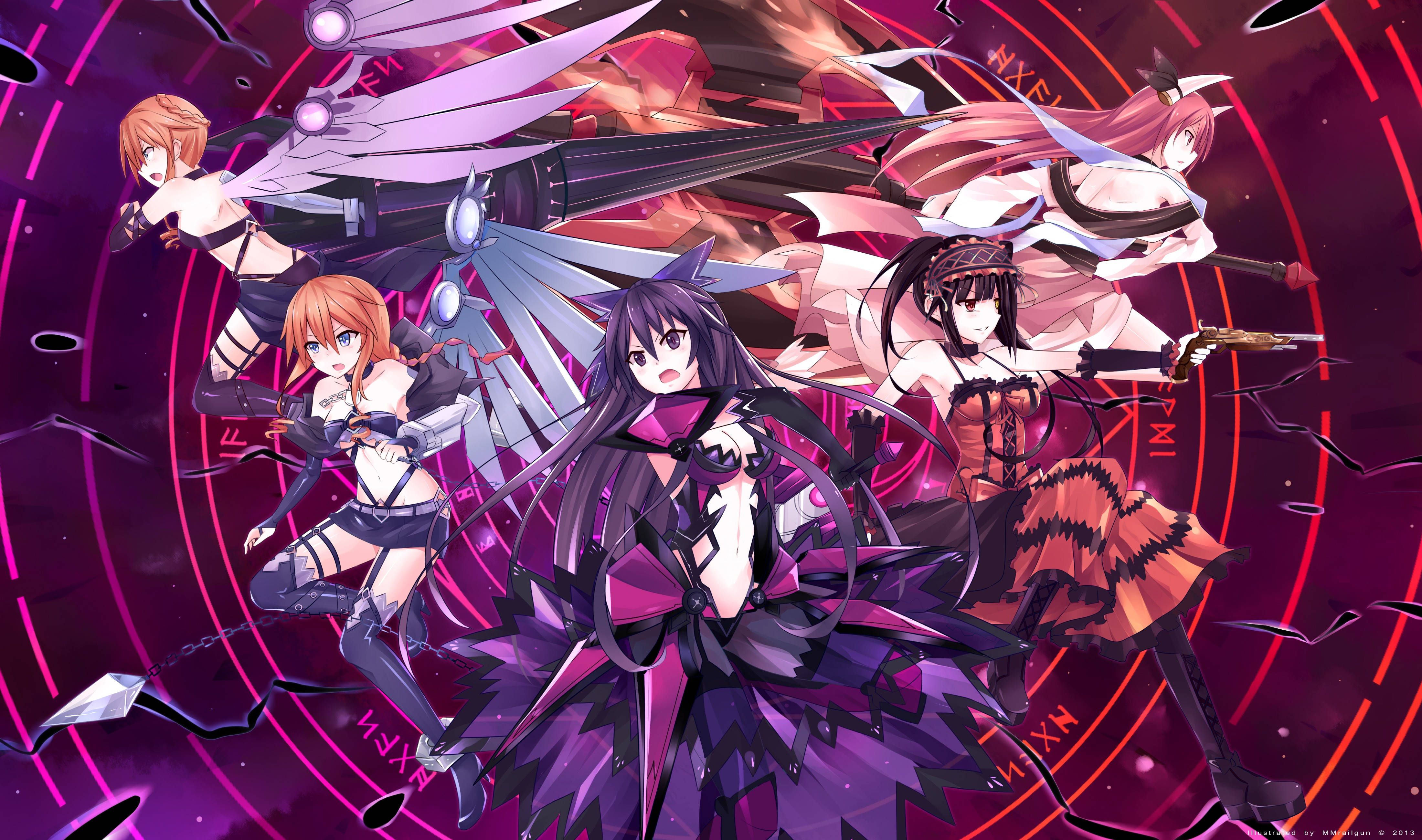 Mga Pangunahing Tauhang Babae ng Anime Date A Live Wallpaper