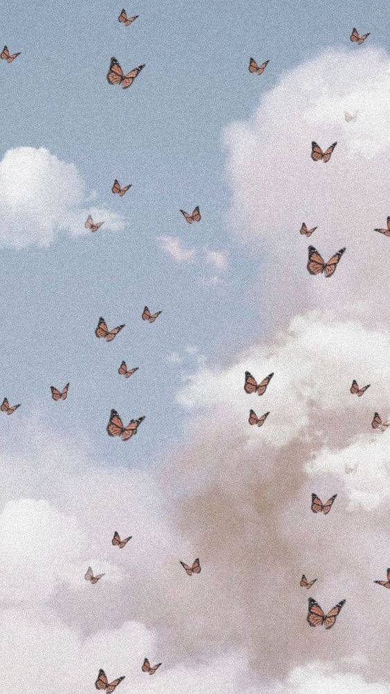 Mga Paruparo sa Telepono na Aesthetic Wallpaper