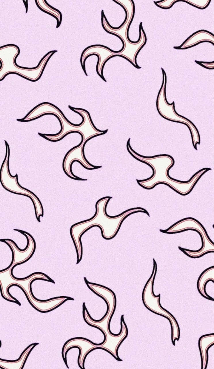 Mga Pattern ng Pink na Apoy Wallpaper