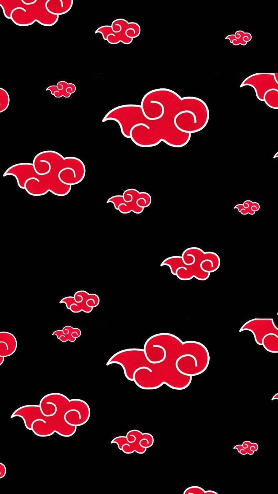 Mga Pattern ng Ulap na Simbolo ng Naruto Wallpaper